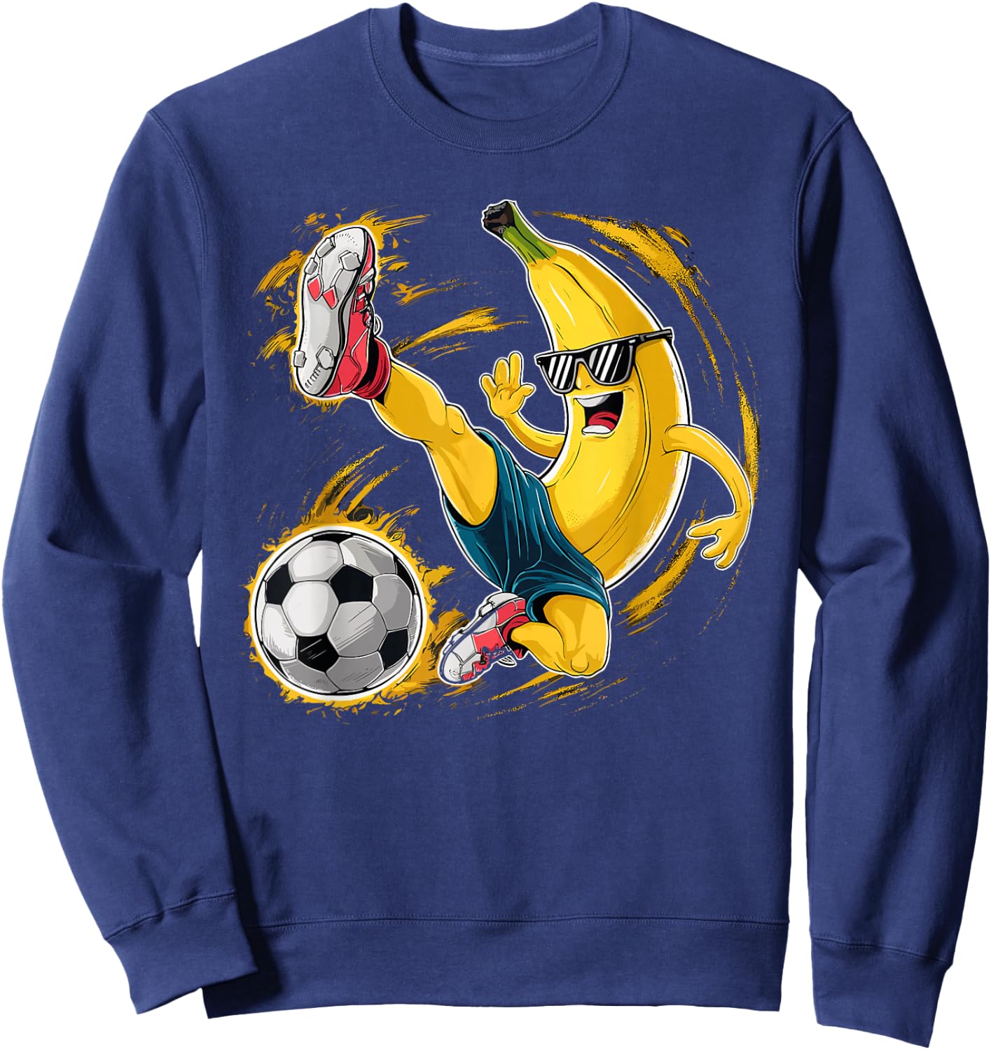 Sport Banana Football Player Fruit Cute Banana Soccer Player Sweatshirt - Sweatshirt | Navy