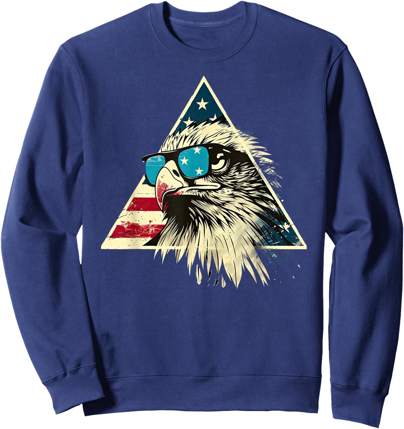 American Bald Eagle, American Flag, Cool Sweatshirt - Sweatshirt | Navy