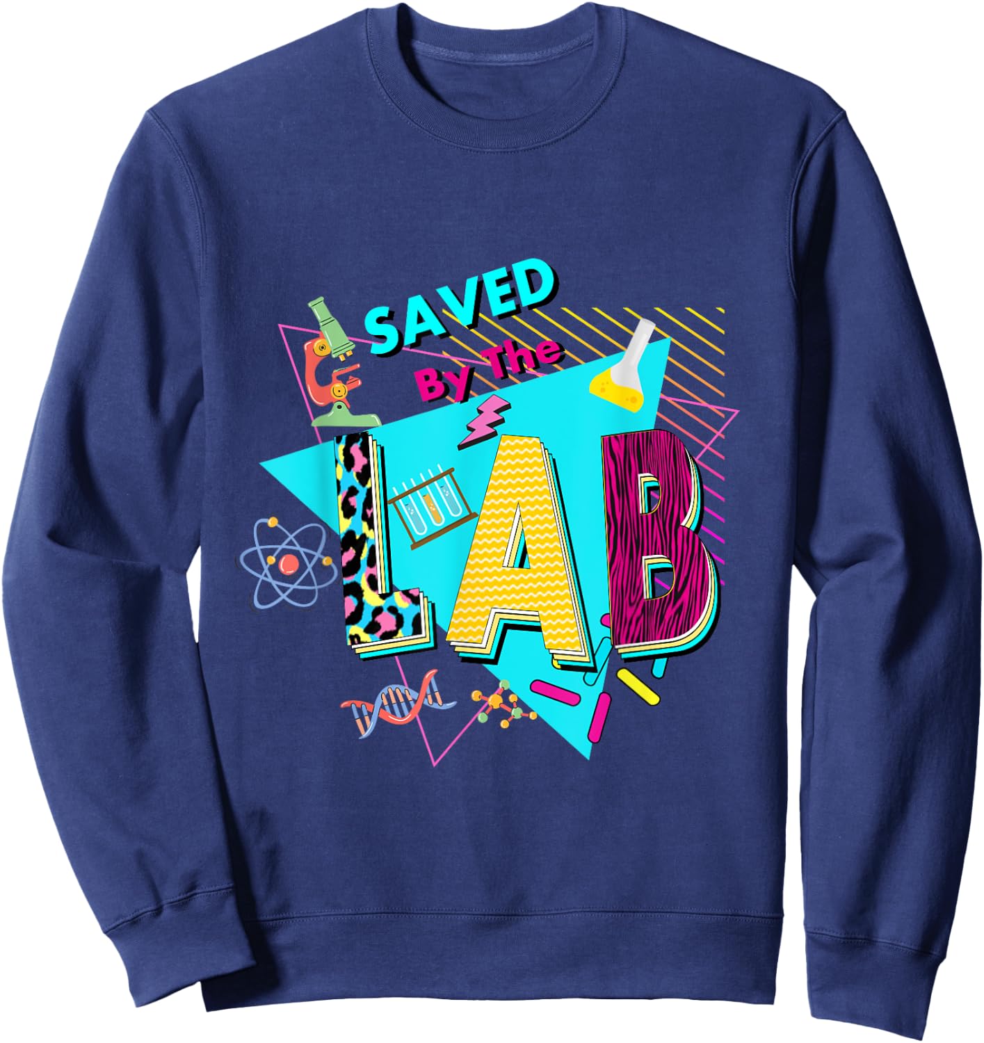 Saved By The Lab Retro Lab Week 2024 Laboratory Technician Sweatshirt - Sweatshirt | Navy