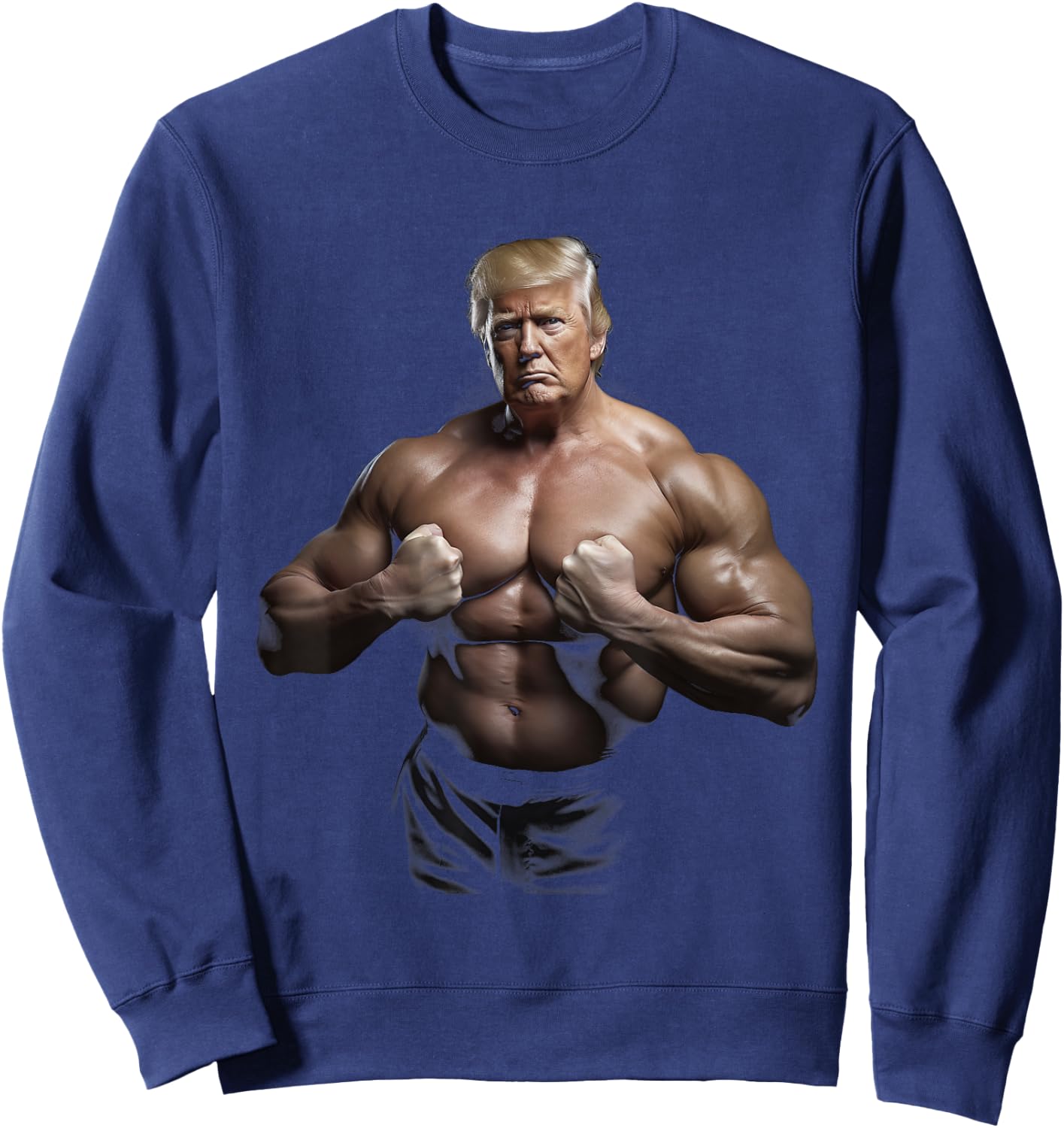 Donald Pump Bodybuilder America Gym Fitness Trump 2024 Sweatshirt - Sweatshirt | Navy