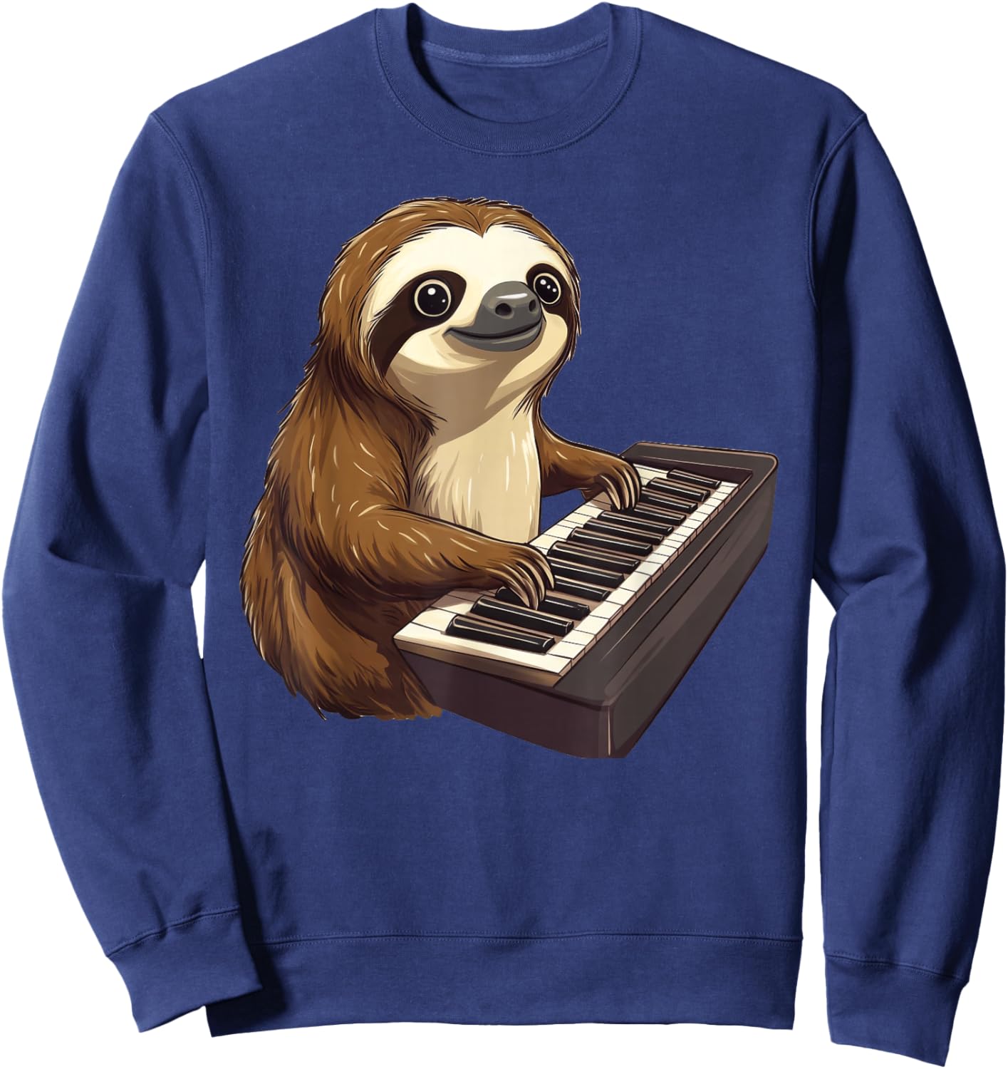 Cute Sloth Playing Piano Sloths Musician Music Sweatshirt - Sweatshirt | Navy