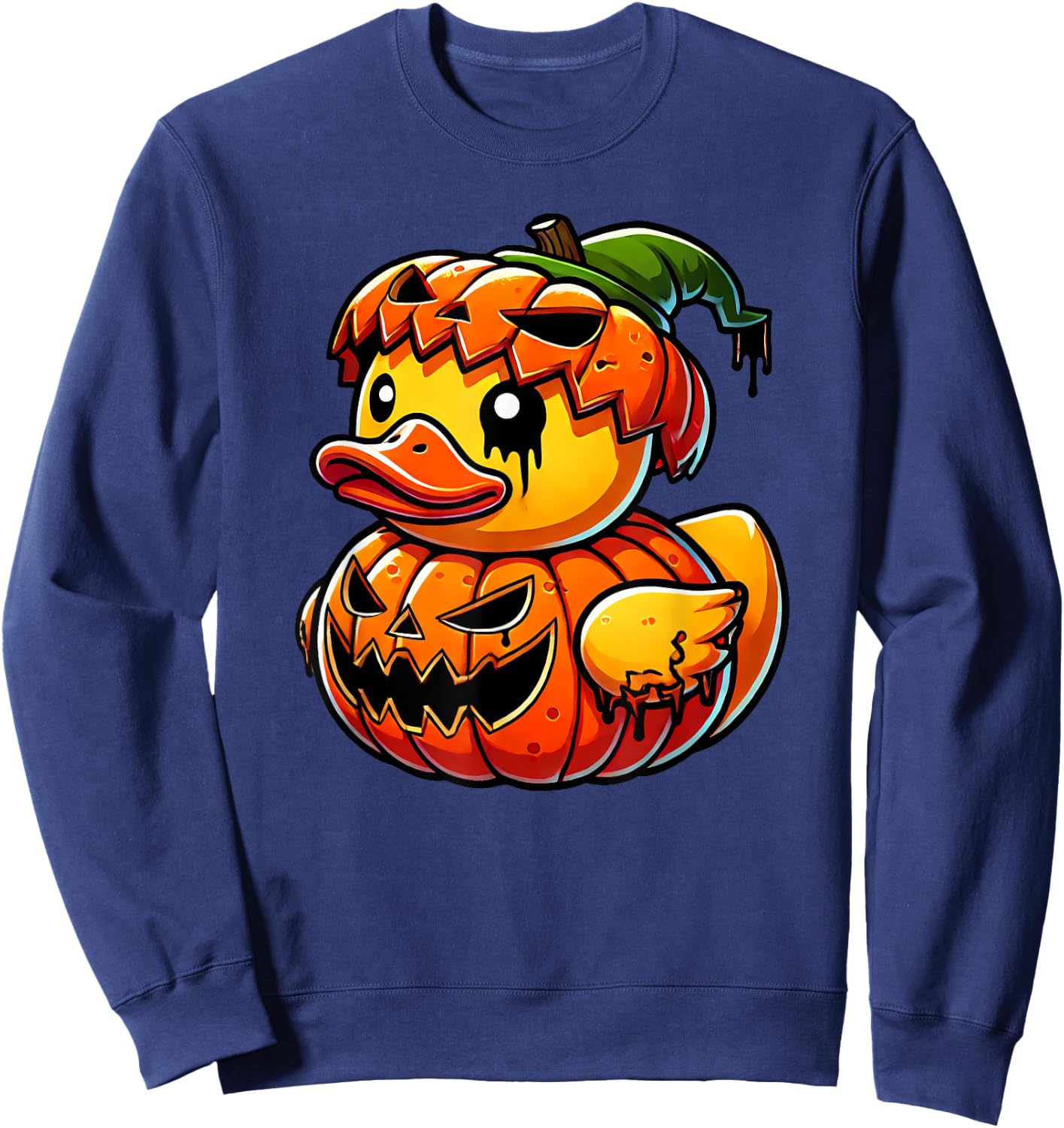 Funny Duck Pumpkin Halloween Costume Boys Girls Kids Sweatshirt - Sweatshirt | Navy