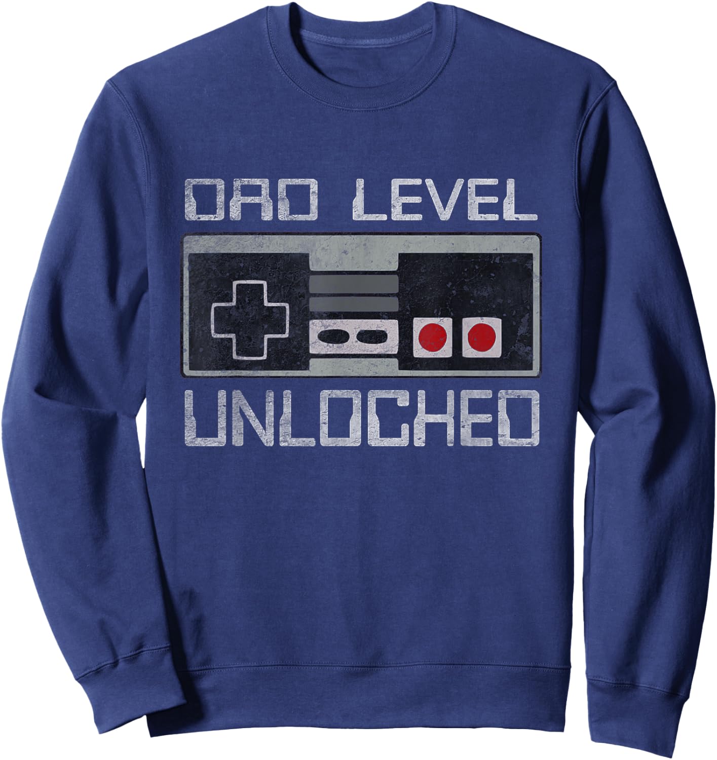 Pregnancy Announcement Dad Level Unlocked First Time Daddy Sweatshirt - Sweatshirt | Navy