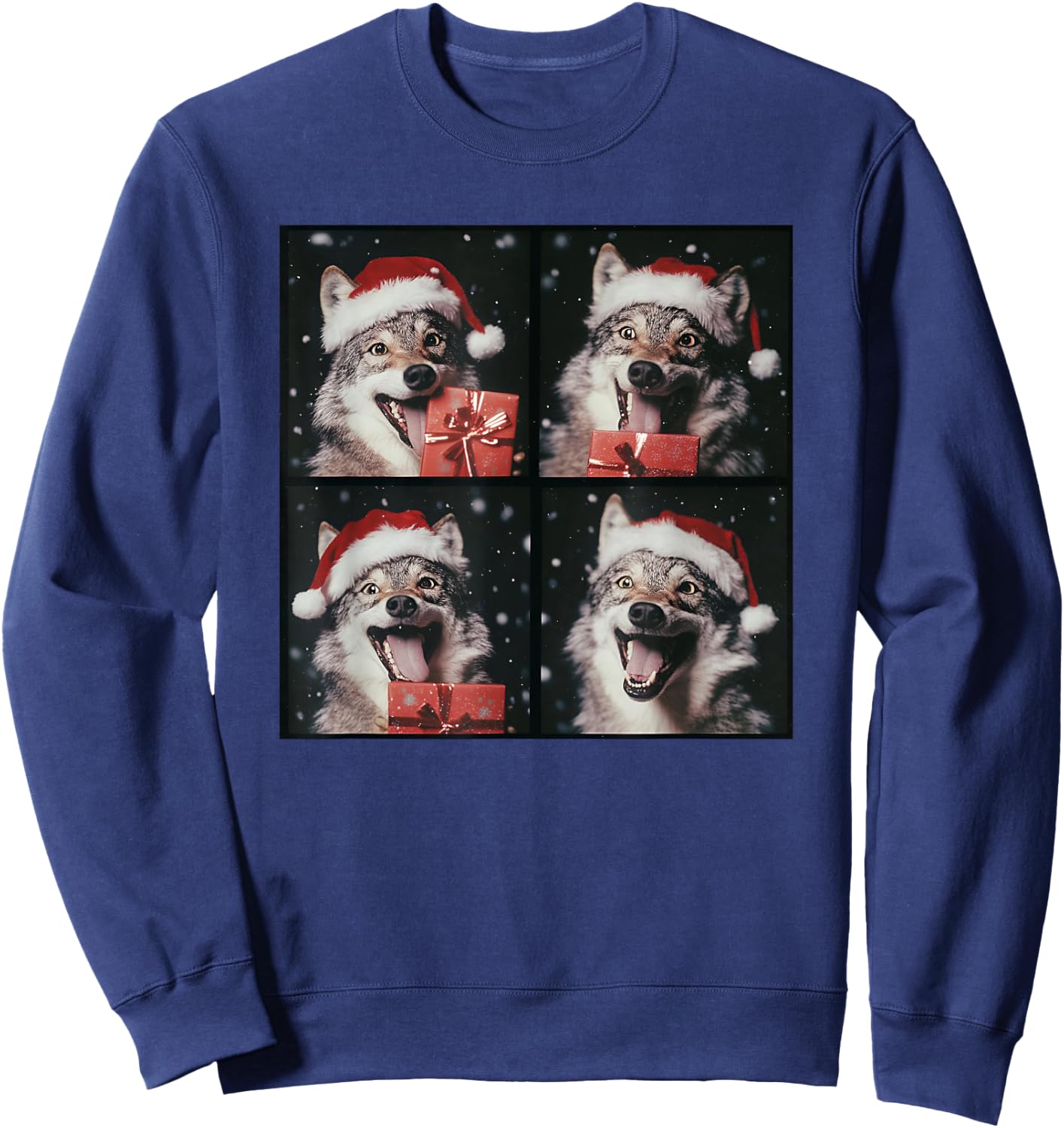 Funny Wolf Christmas Sweatshirt - Sweatshirt | Navy