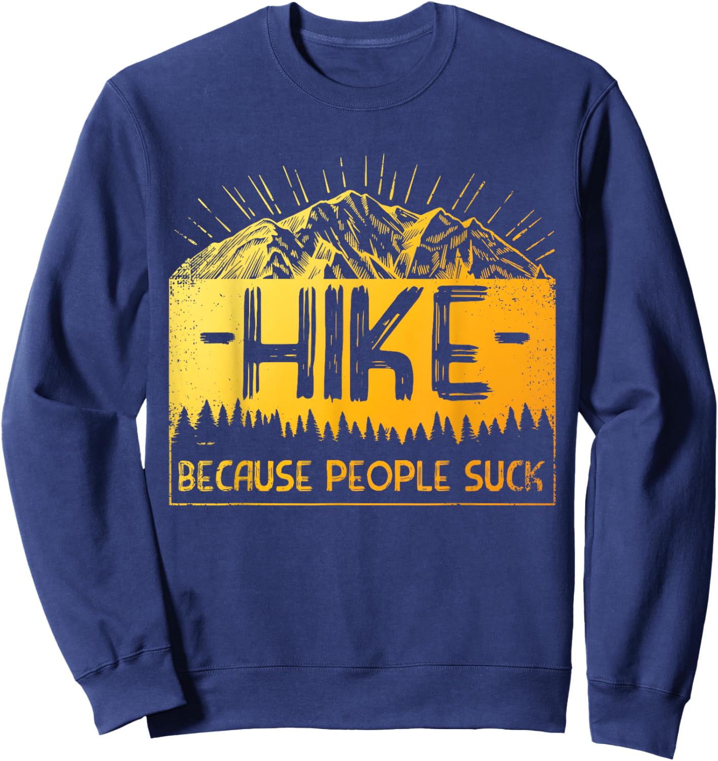 Funny Hiking Art Women Hiker Camping Nature Hiking Sweatshirt - Sweatshirt | Navy