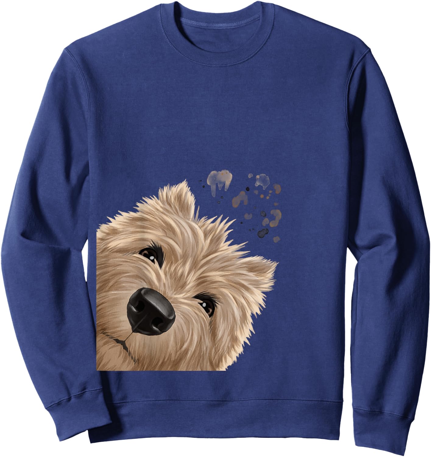 Funny Curious Dog Cairn Terrier Sweatshirt - Sweatshirt | Navy