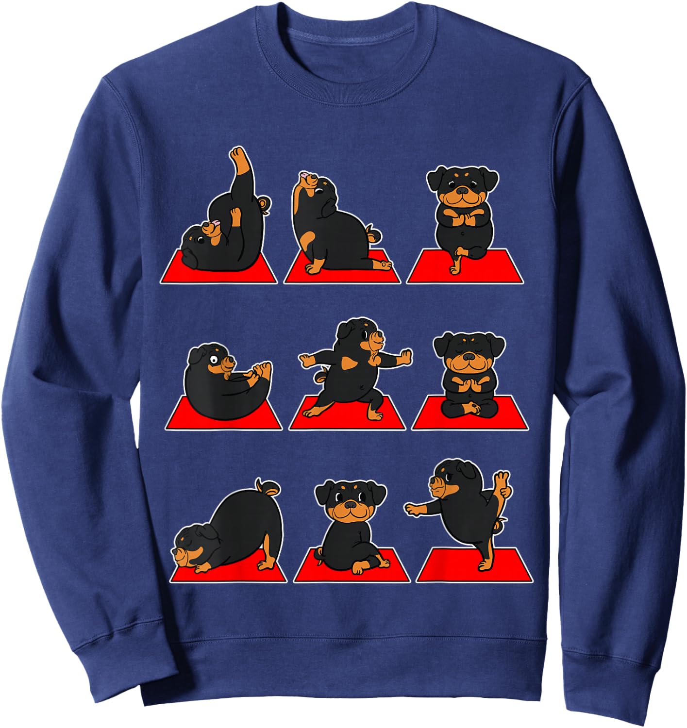 Rottweiler Yoga Student Teacher Meditation Namaste Sweatshirt - Sweatshirt | Navy
