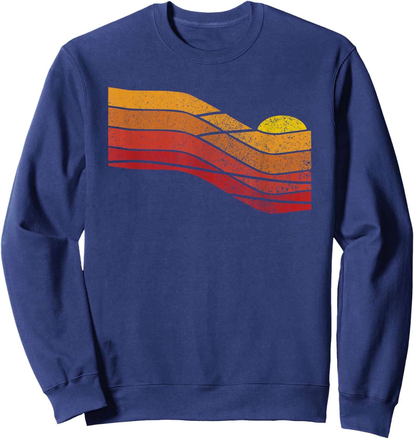 Retro Vintage 70s Retro Sunset Sweatshirt - Sweatshirt | Navy