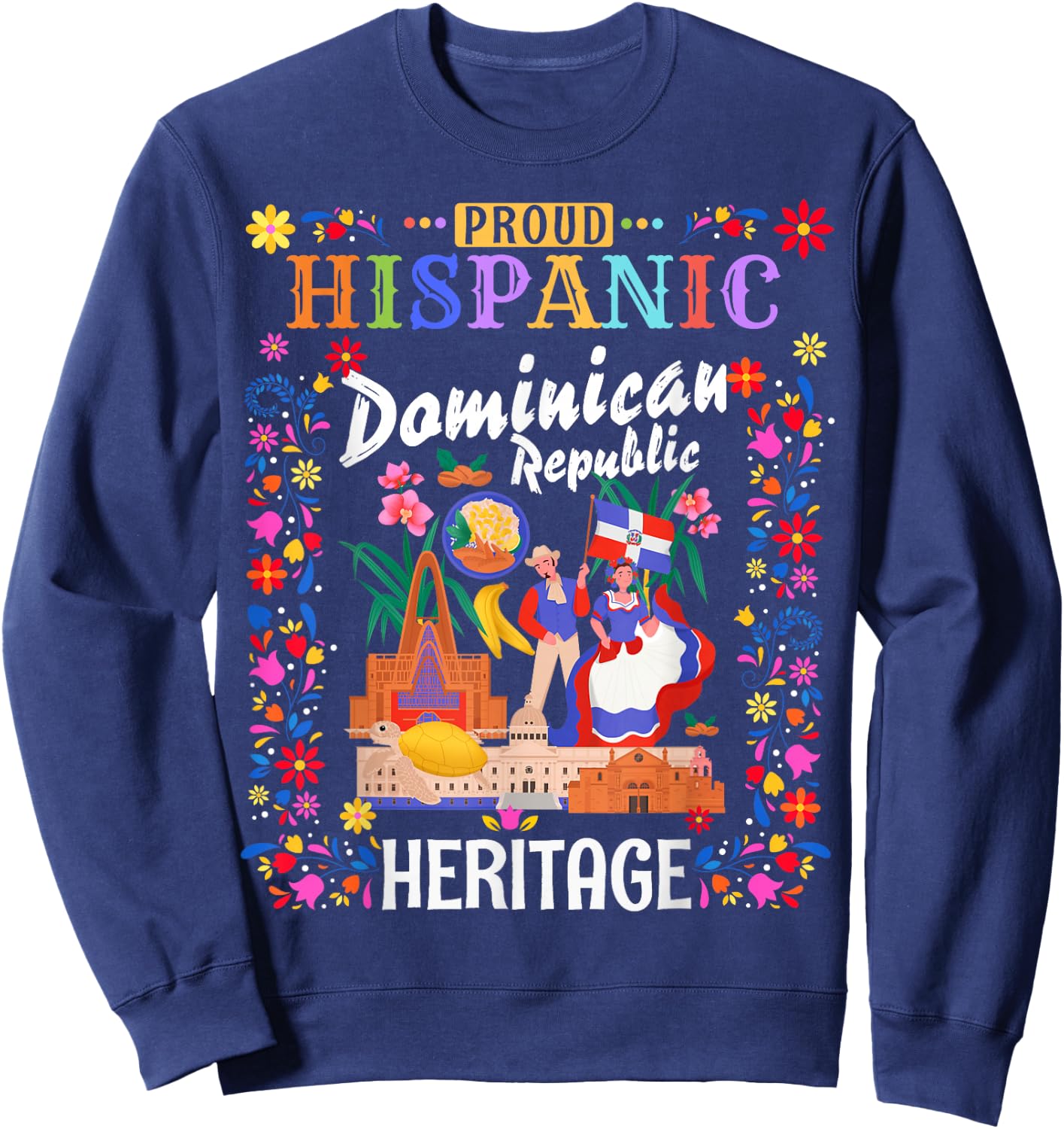 Dominican Flag Idea Kids Latin Heritage República Dominicana Sweatshirt - Sweatshirt | Navy
