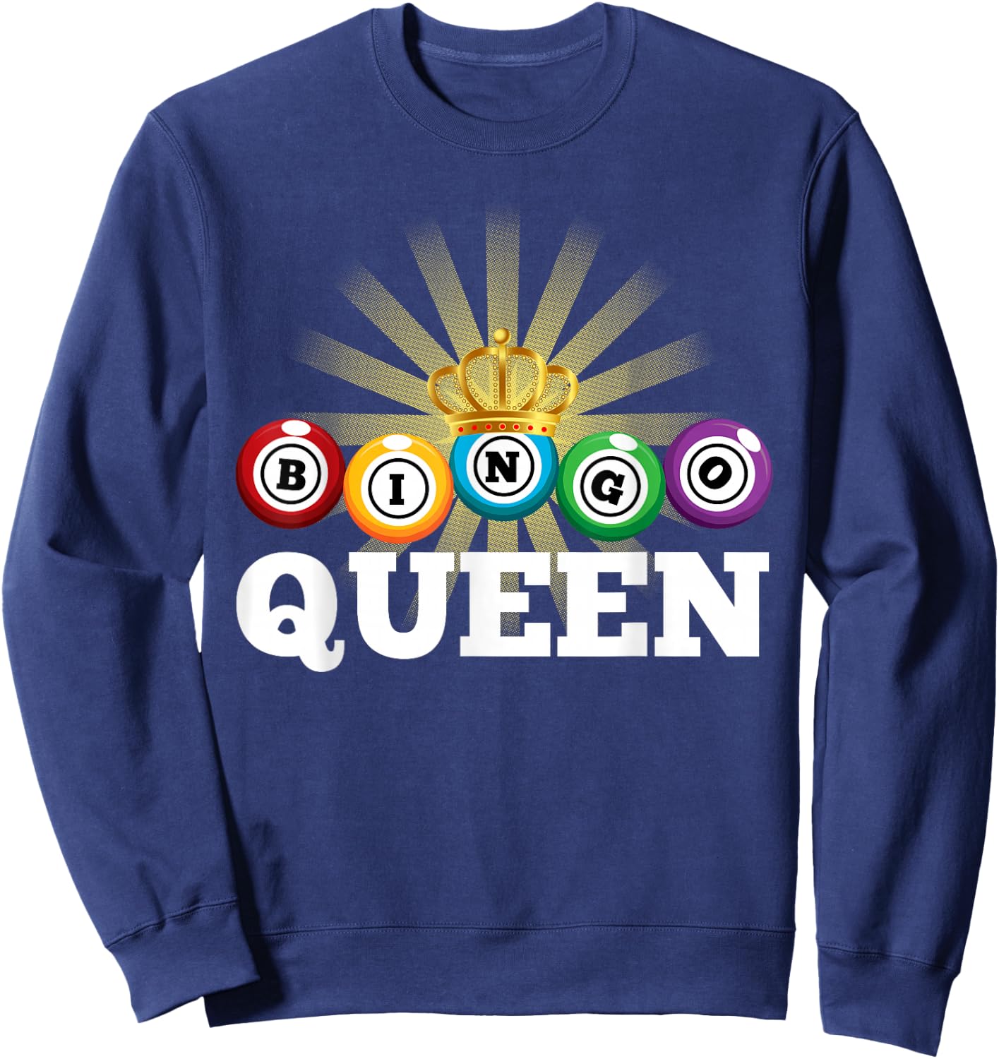 Bingo Queen Design Girls Bingo Lover Bingo Player Sweatshirt - Sweatshirt | Navy