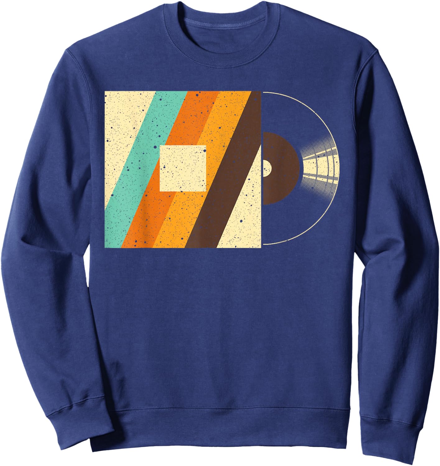 Cool Vinyl Record Women Record Lover Jazz Turntable Sweatshirt - Sweatshirt | Navy