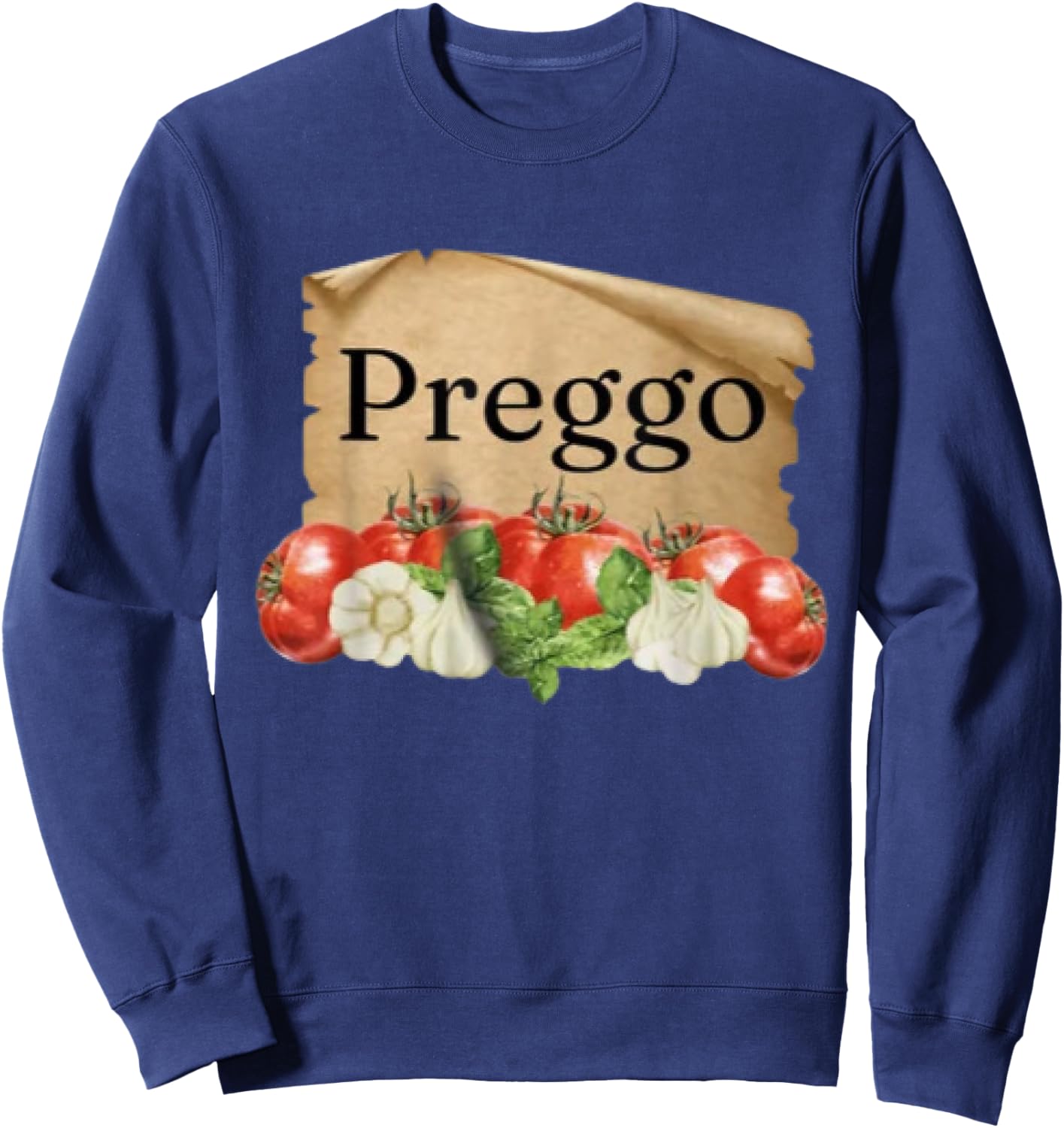 Preggo Sauce Cute Preggers Costume Pregnancy Announcement Sweatshirt - Sweatshirt | Navy