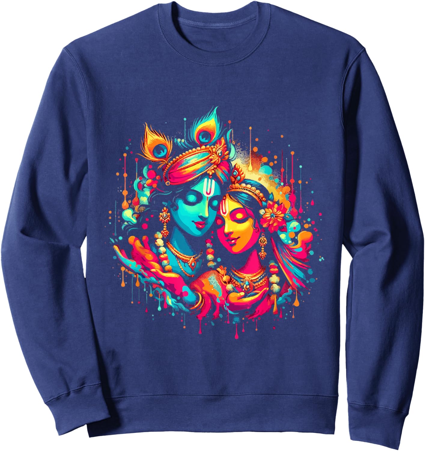 Lord Shri Krishna Radha Rani Radhika Krishna Lover Devotee Sweatshirt - Sweatshirt | Navy