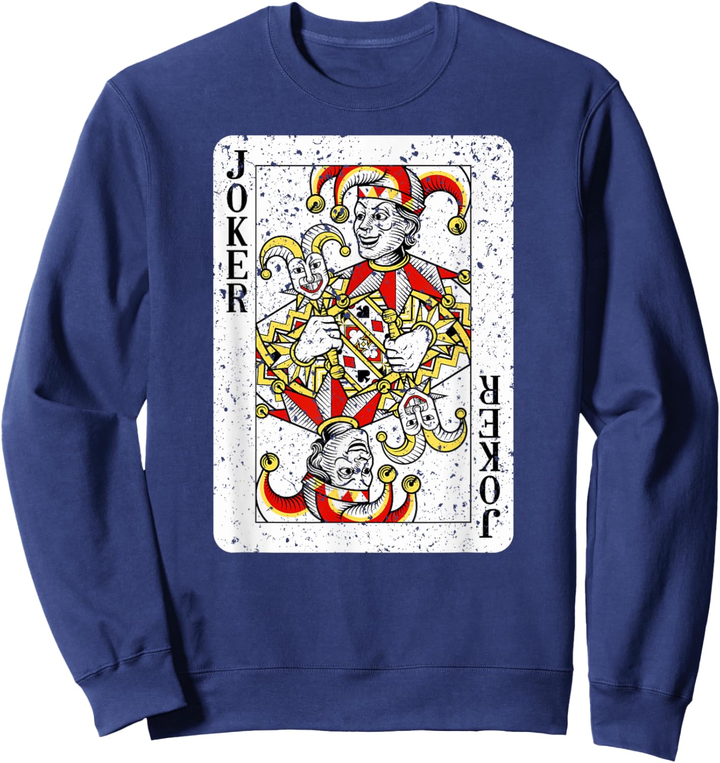 Joker Deck of Playing Cards Vintage Retro Style Sweatshirt - Sweatshirt | Navy