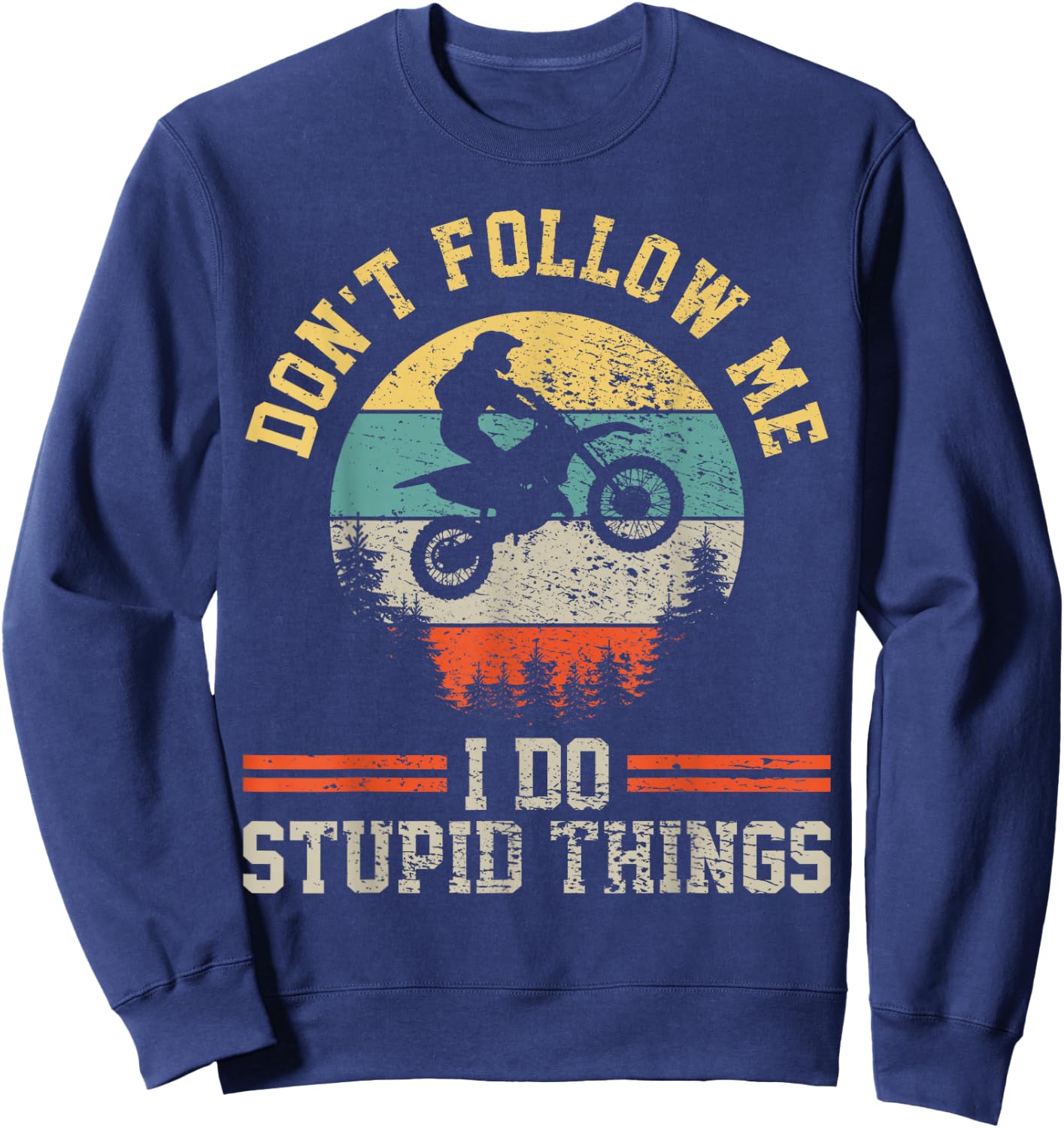 Motocross Dirt Bike Retro Vintage Sweatshirt - Sweatshirt | Navy