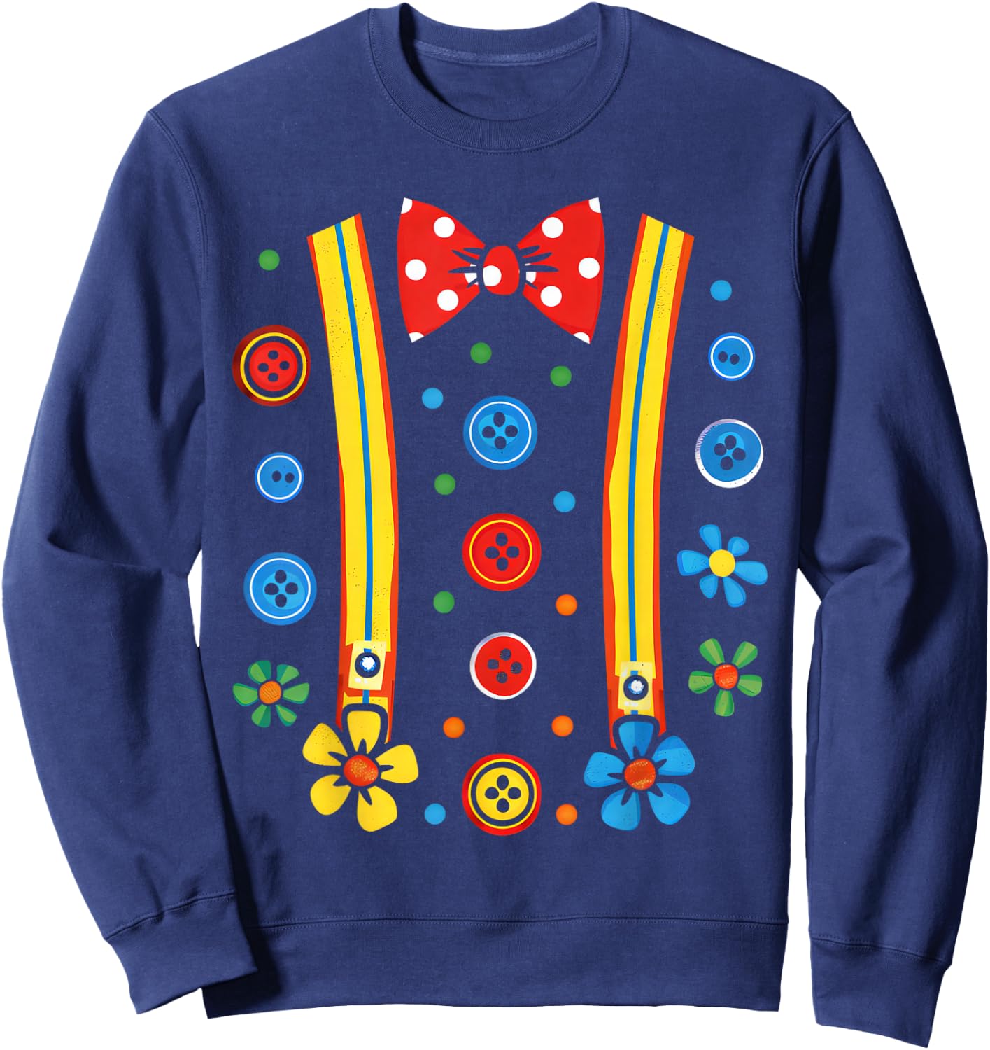 Clown Costume Circus Birthday Party Halloween Men Women Kids Sweatshirt - Sweatshirt | Navy