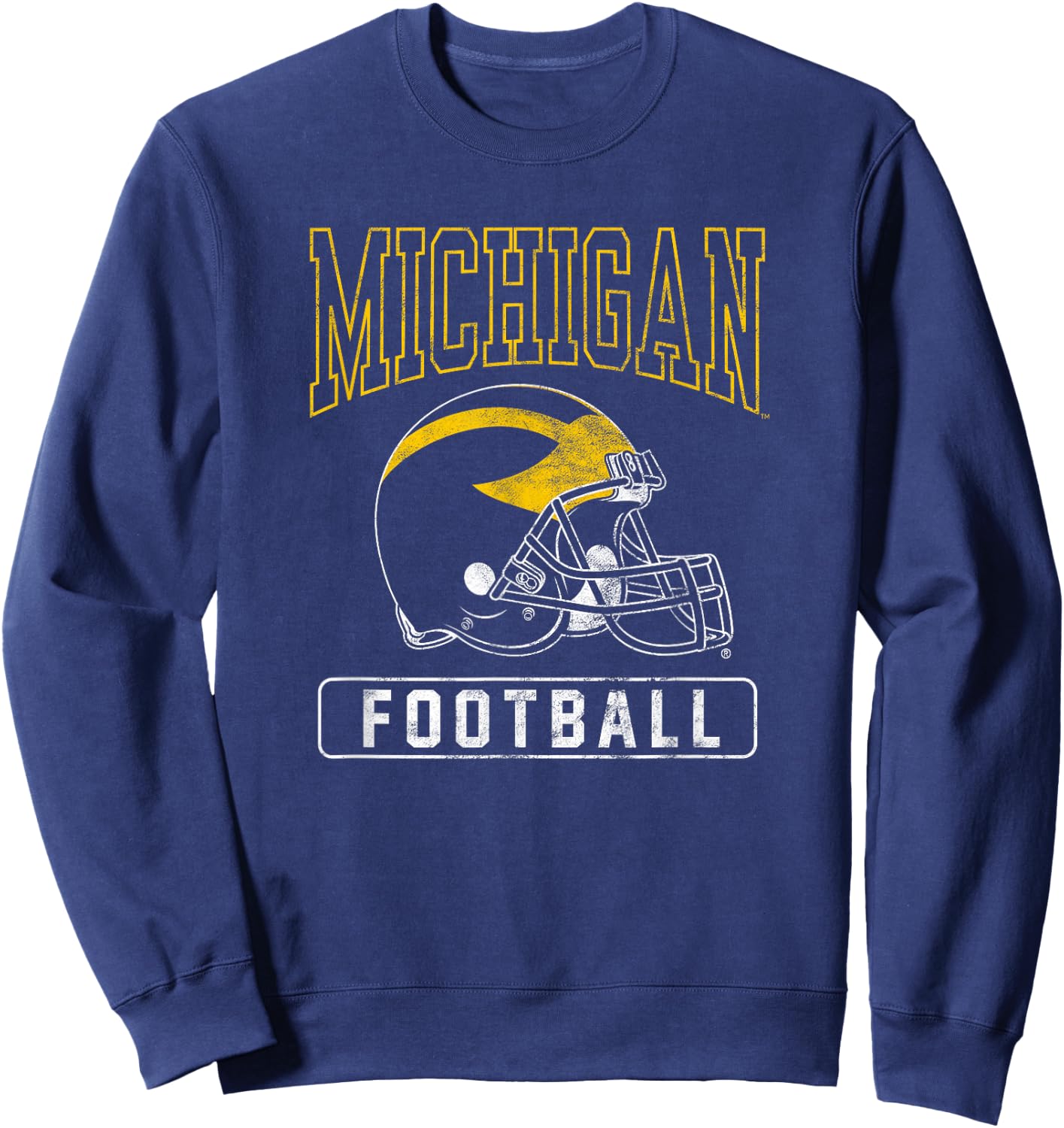 University of Michigan Wolverines U of M Football Helmet Sweatshirt - Sweatshirt | Navy