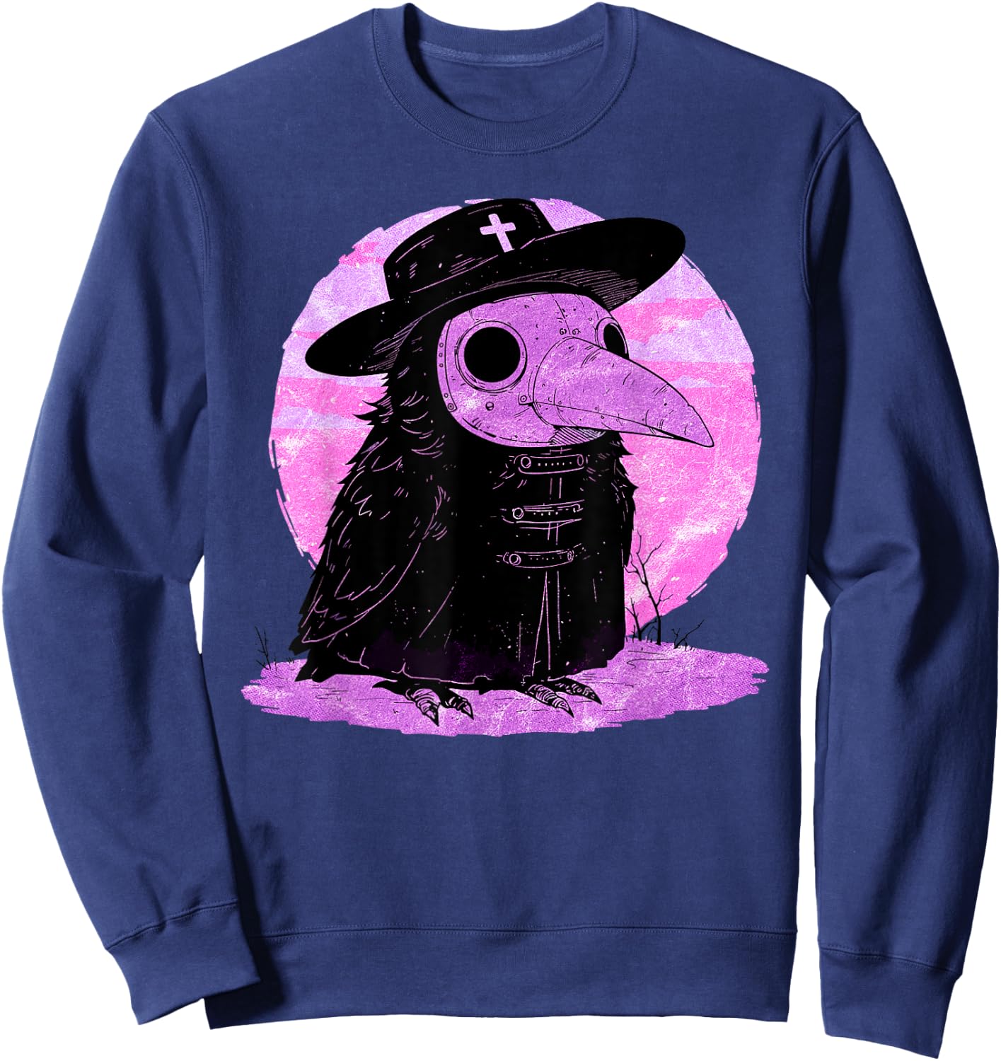 Kawaii Pastel Goth Steam Punk Mask Plague Doctor Crow Goth Sweatshirt - Sweatshirt | Navy