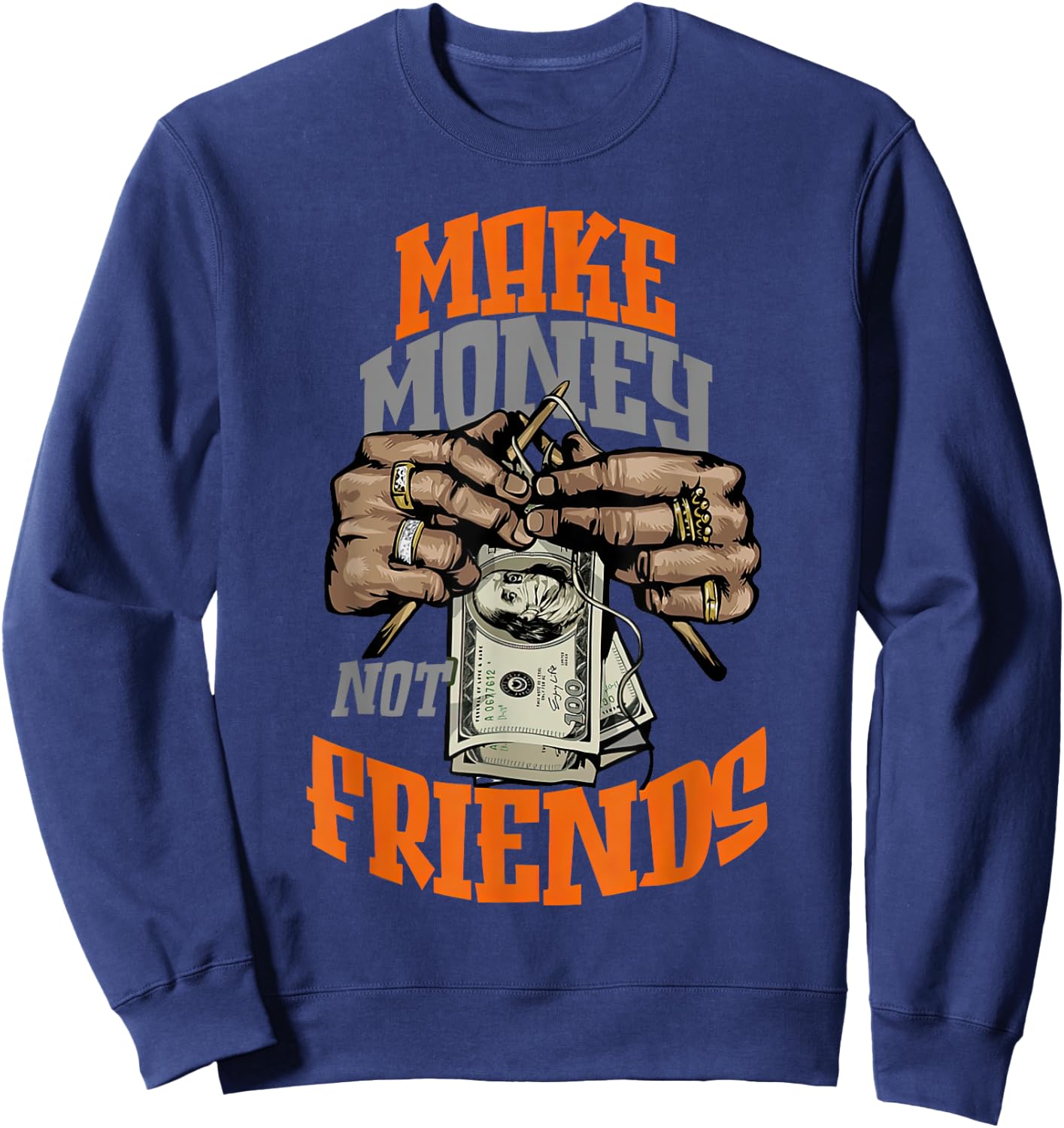 Olive Army Solar Orange Color Match Sweatshirt - Sweatshirt | Navy