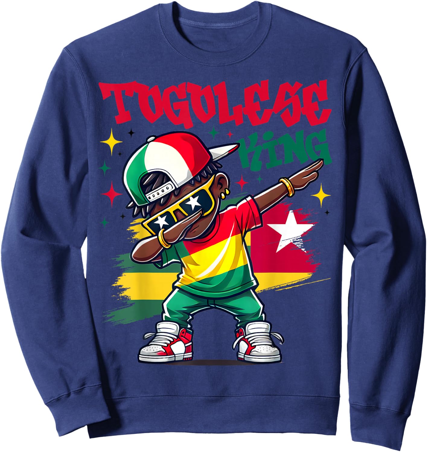 Togolese King Dabbing Togo Flag Pride for Kids Sweatshirt - Sweatshirt | Navy