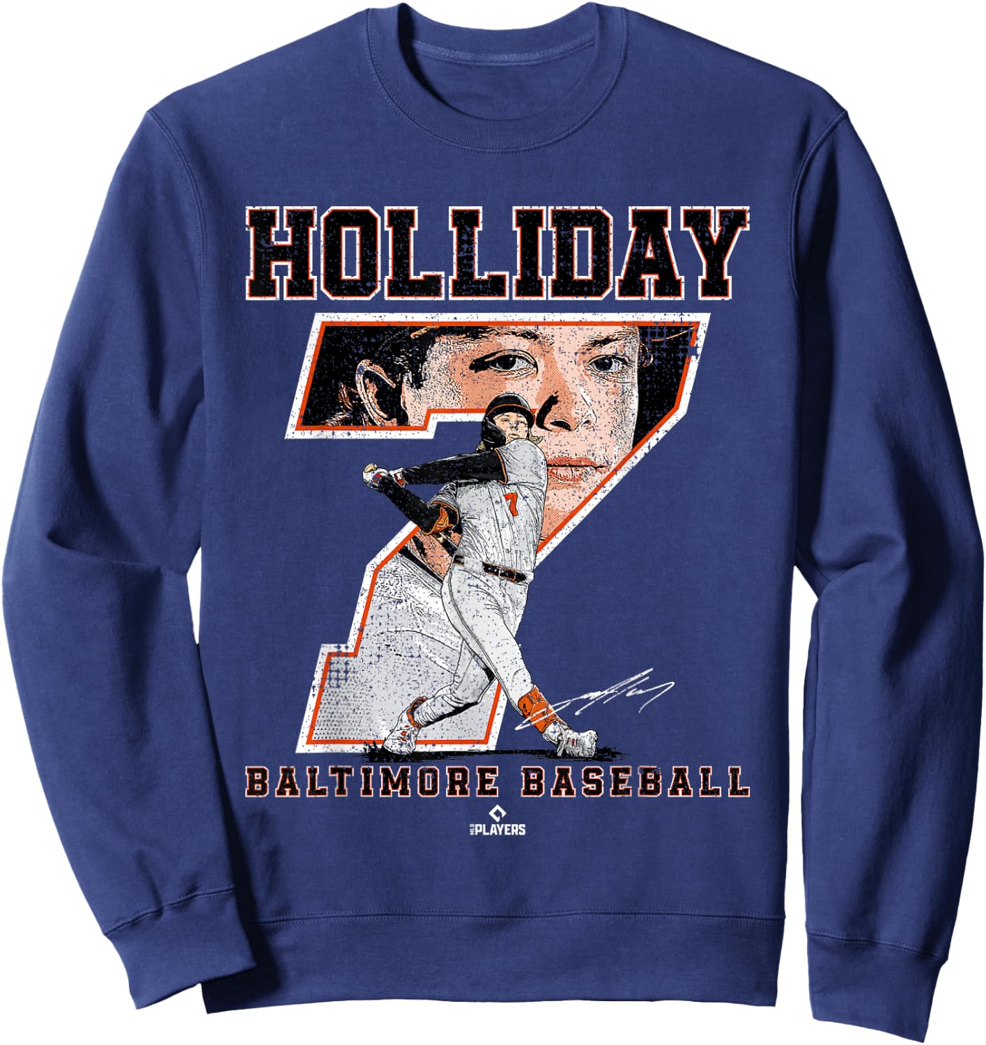 Number and Portrait Jackson Holliday Baltimore MLBPA Sweatshirt - Sweatshirt | Navy