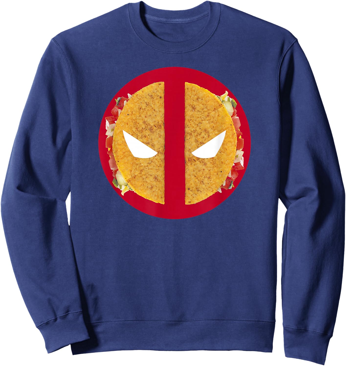 Marvel Deadpool Distressed Comic Taco Logo Sweatshirt - Sweatshirt | Navy