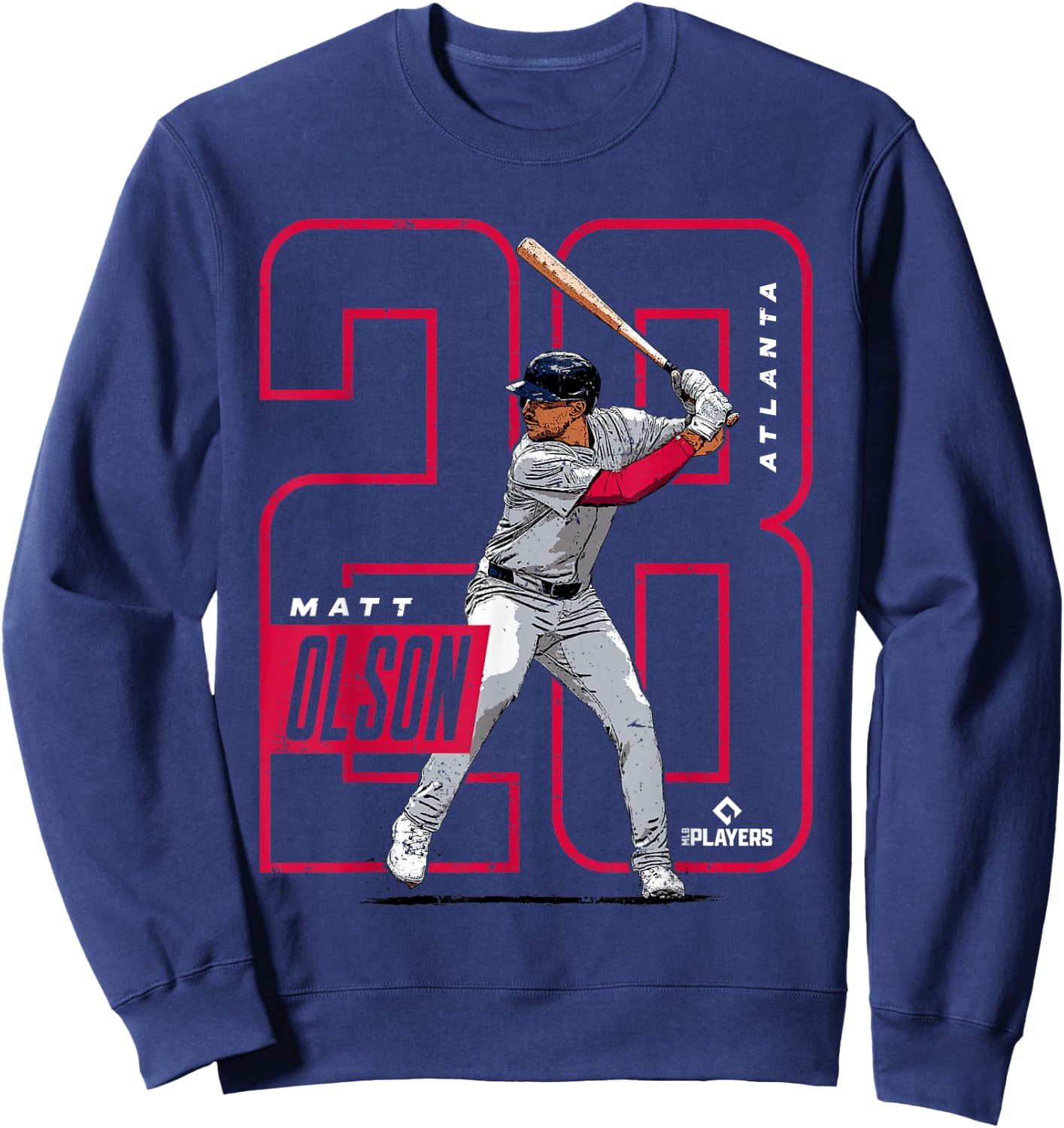Matt Olson | Atlanta Baseball MLB Players | MLBOLS4025-S Sweatshirt - Sweatshirt | Navy