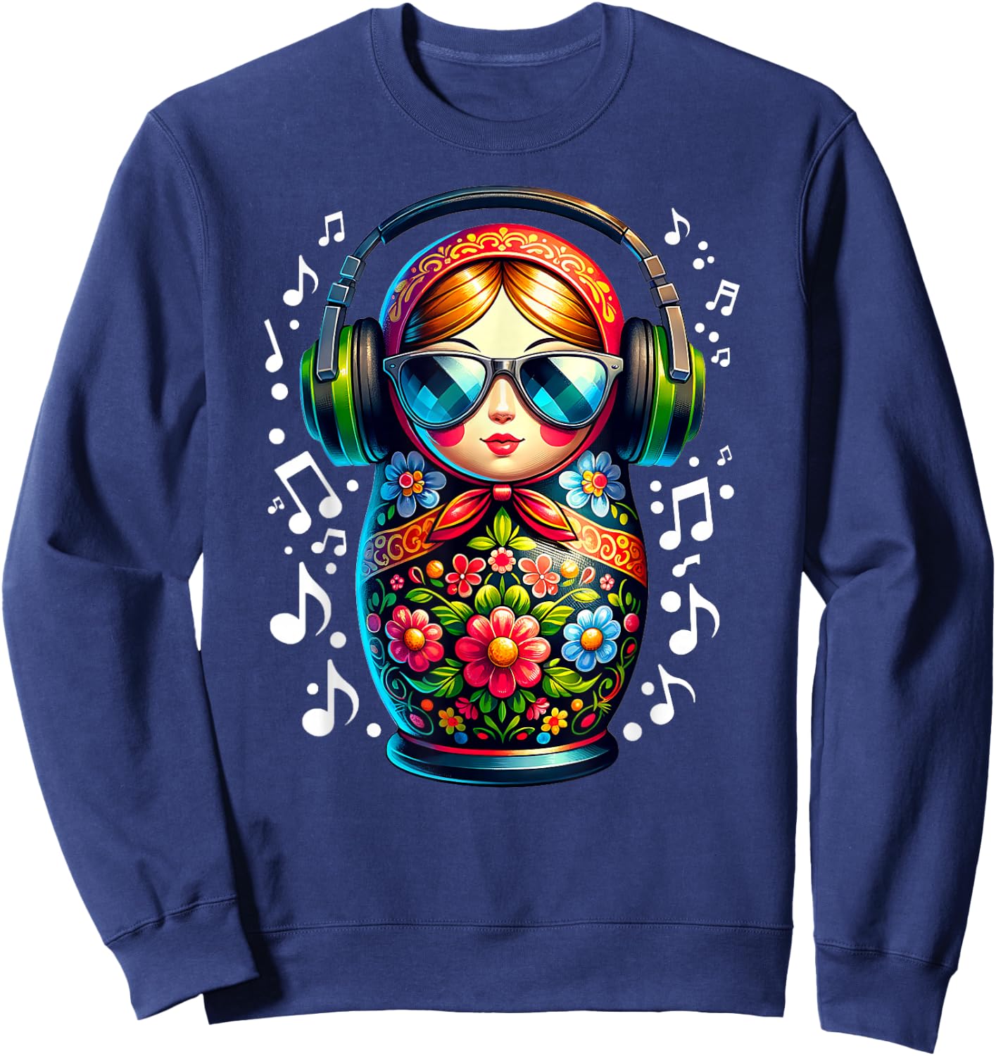 Russian Matryoshka Music Russia Russian Matryoshka Sweatshirt - Sweatshirt | Navy