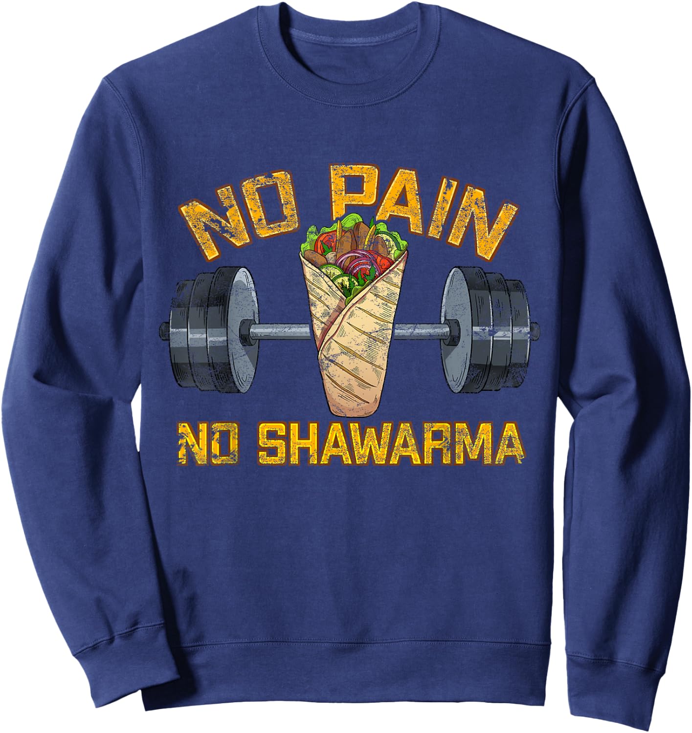Shawarma Fan Arabic Fitness Kitchen Weight Lifting Sweatshirt - Sweatshirt | Navy