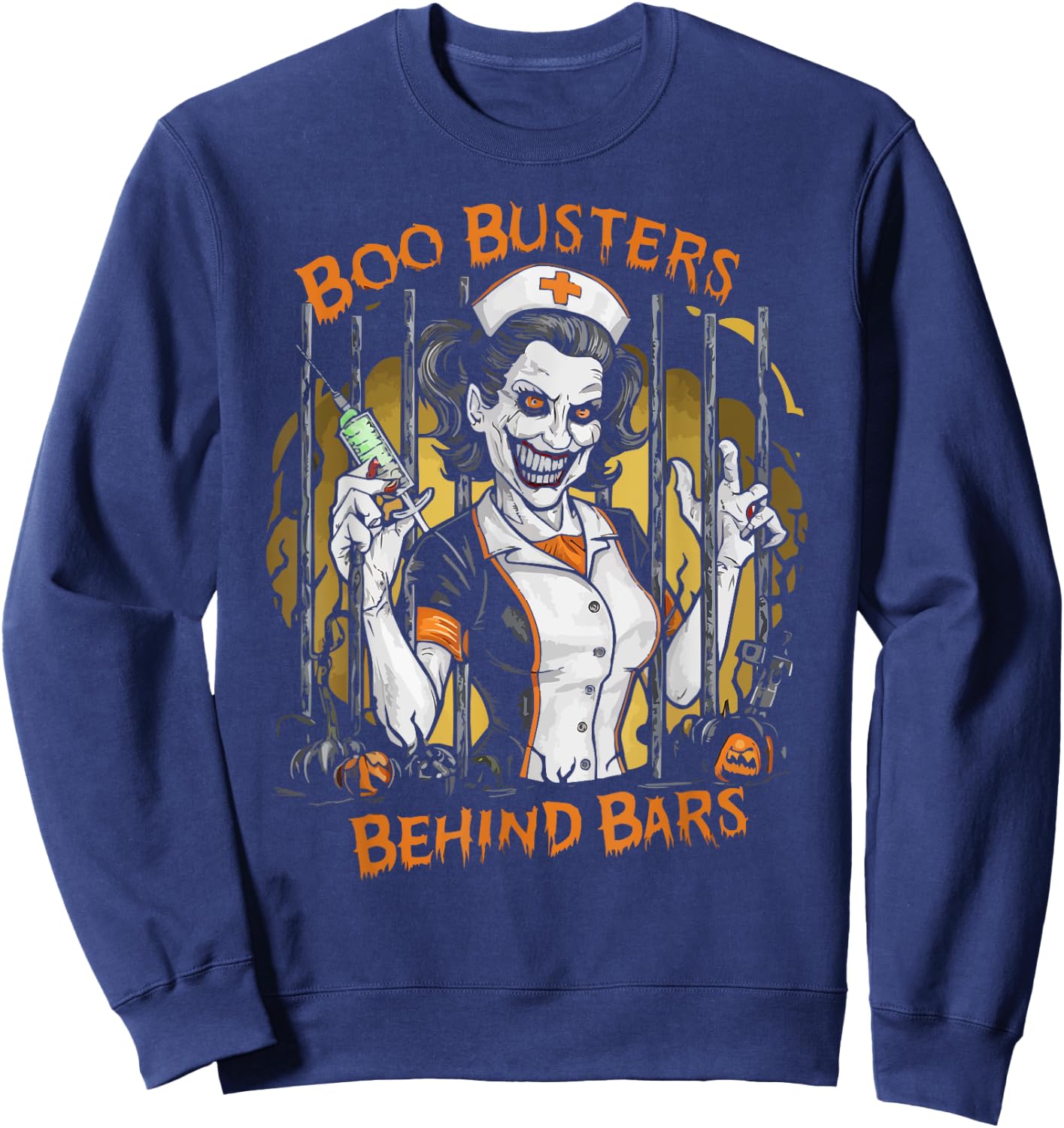 Correctional Nurse Halloween Spooky Nursing Trick Or Treat Sweatshirt - Sweatshirt | Navy