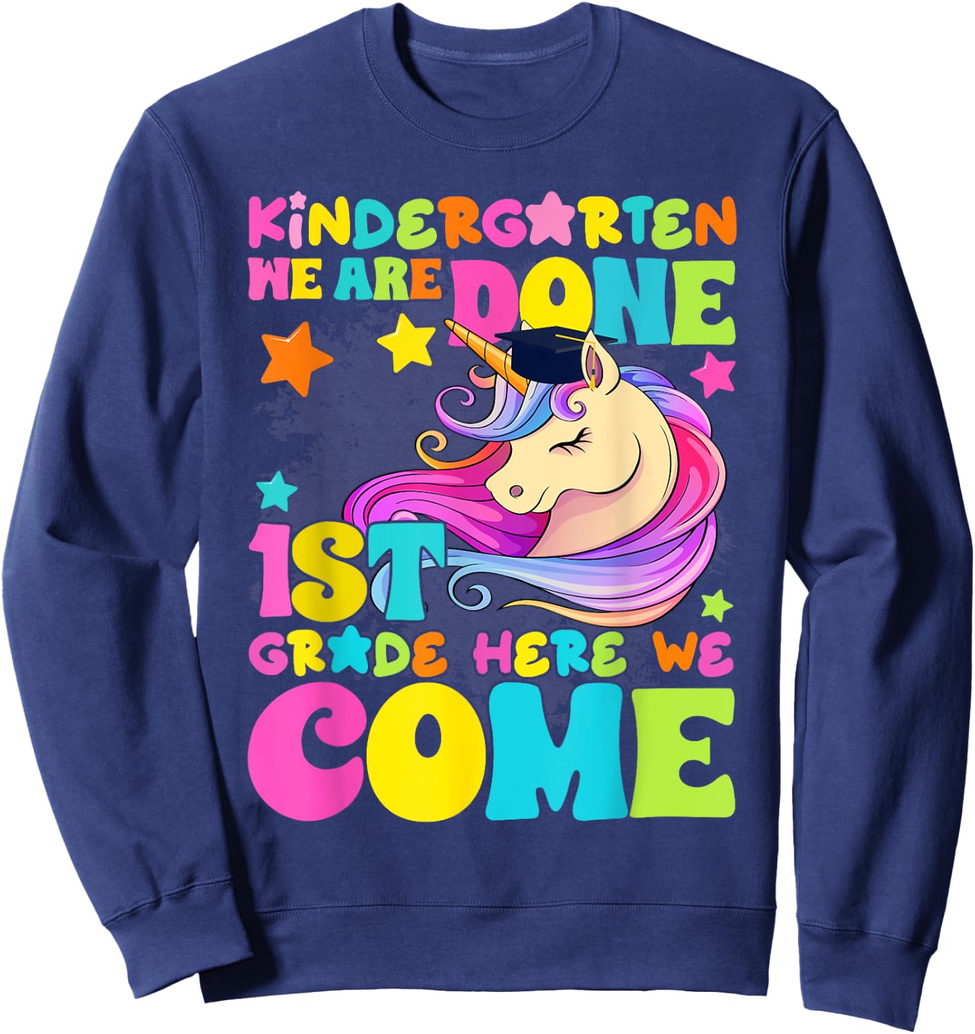 Kindergarten Graduation Magical Unicorn Girls Kids 2025 Sweatshirt - Sweatshirt | Navy