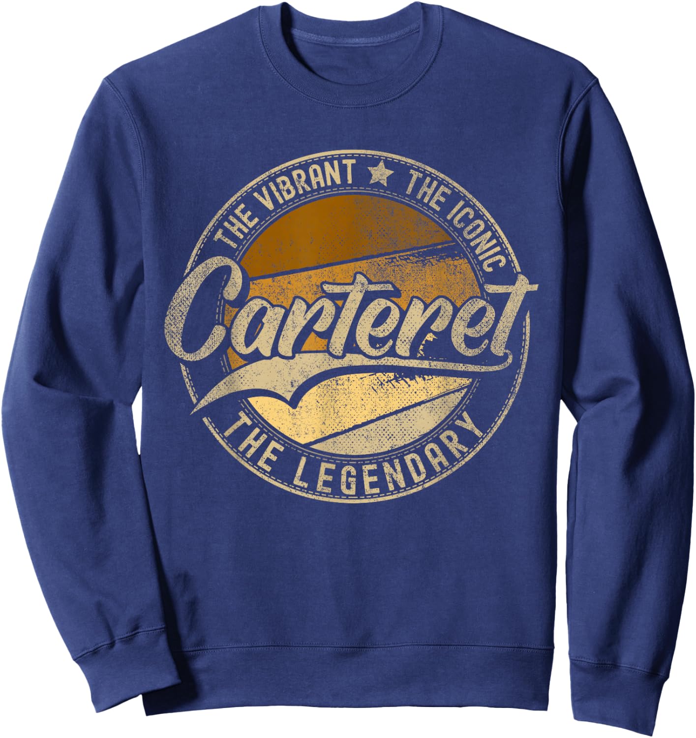 Carteret NJ | New Jersey | Vintage Distressed Sweatshirt - Sweatshirt | Navy