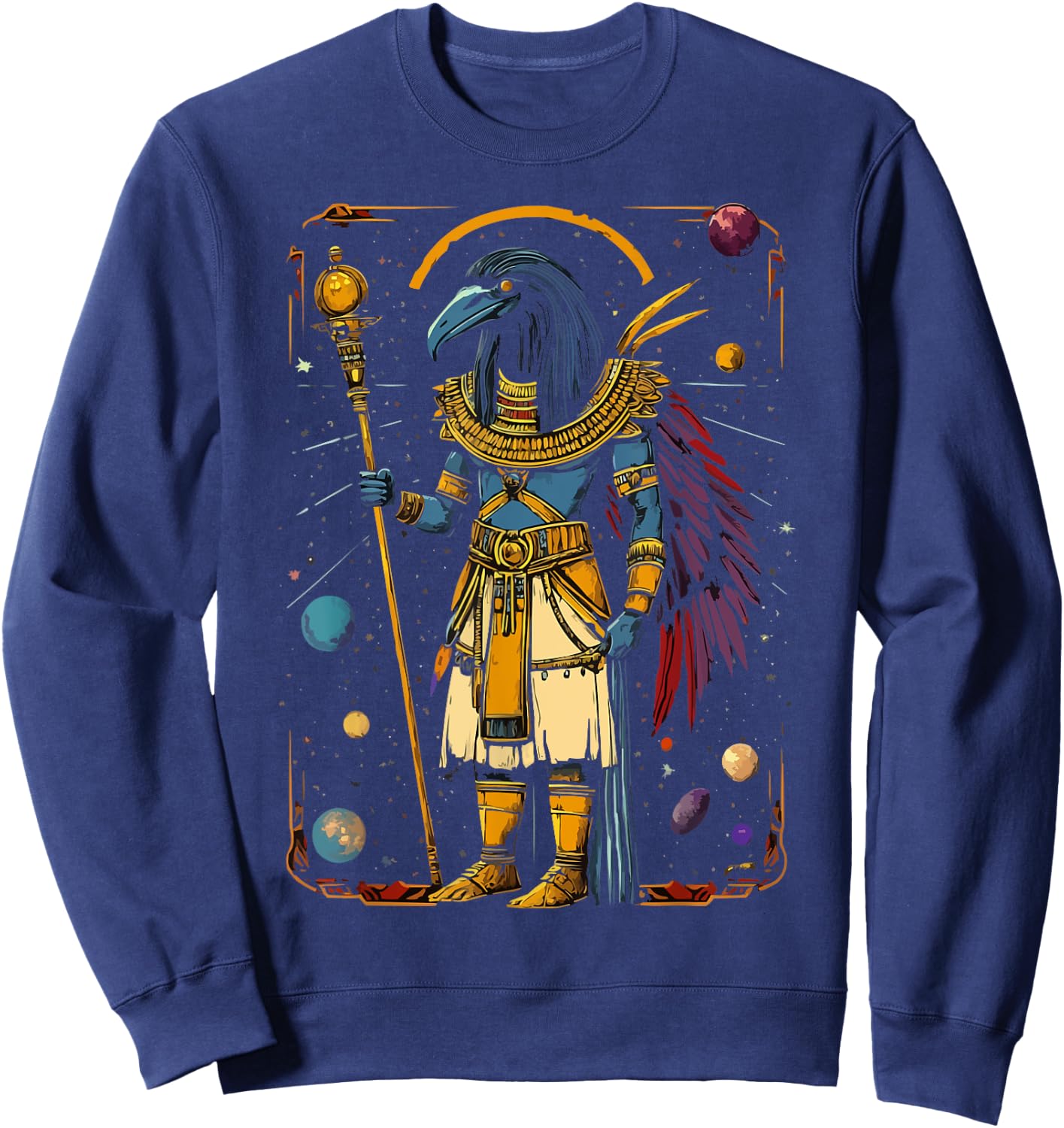 Thoth Egyptian God Egyptian Mythology Pyramid Ancient Egypt Sweatshirt - Sweatshirt | Navy