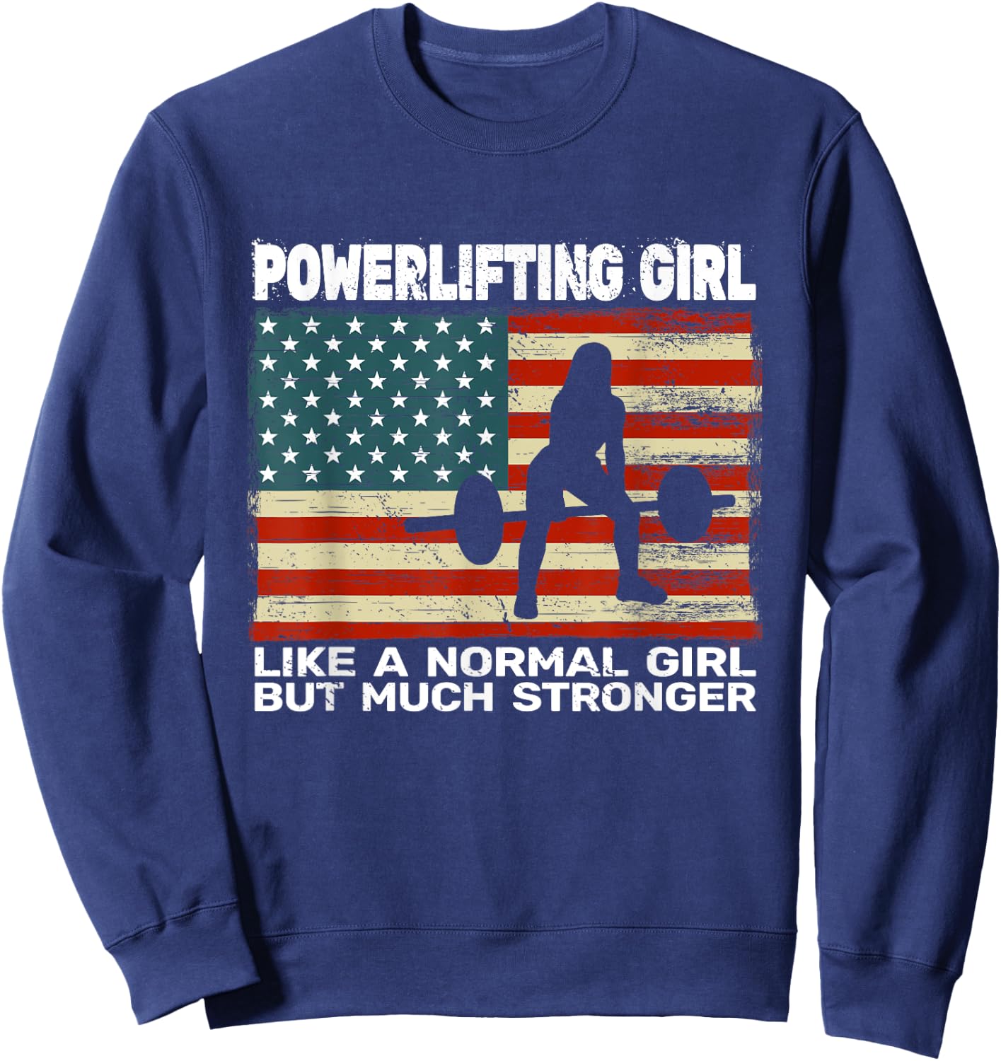 USA gym powerlifter powerlifting weightlifting Sweatshirt - Sweatshirt | Navy