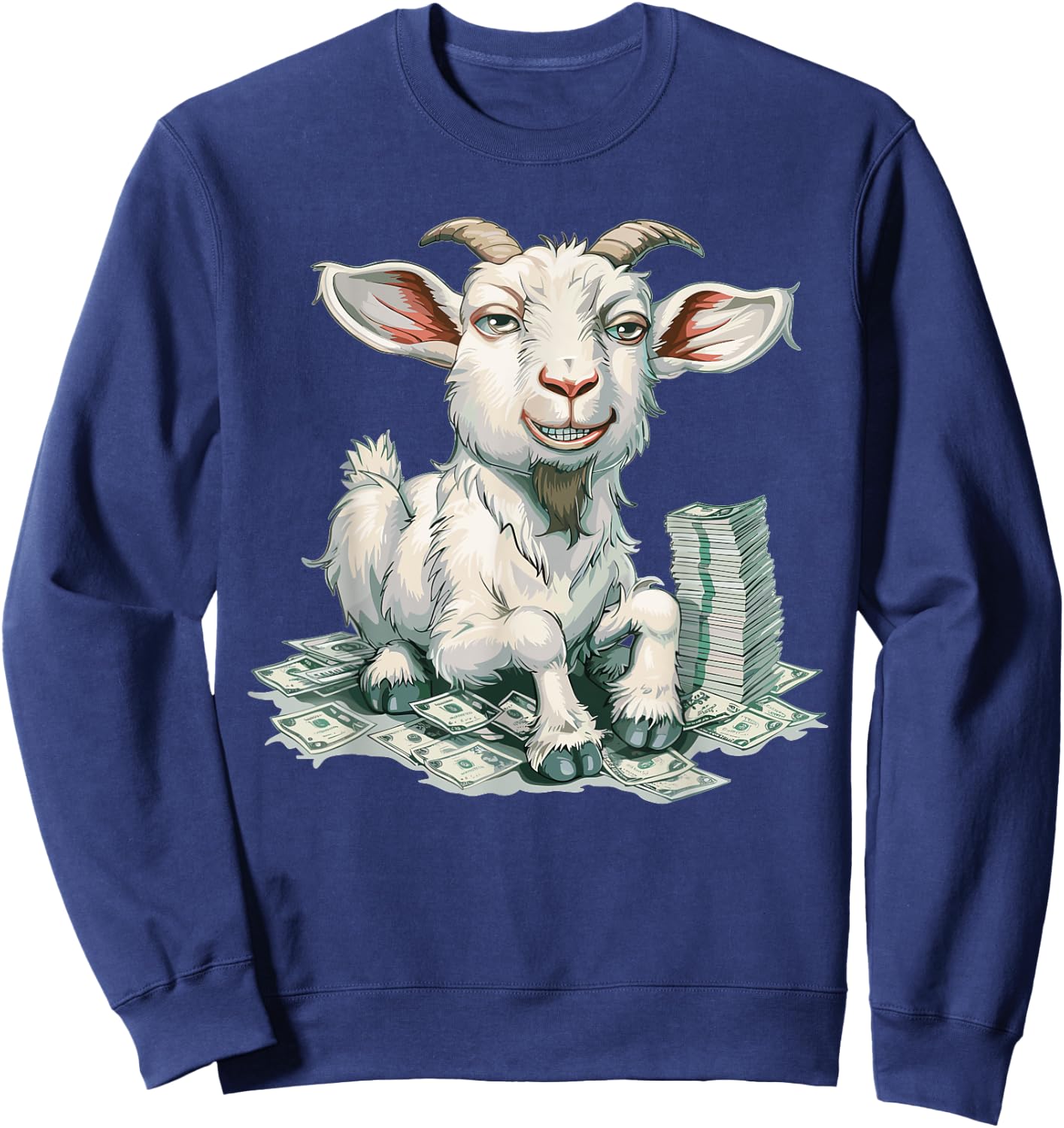 Cartoon Money Goat Sweatshirt - Sweatshirt | Navy