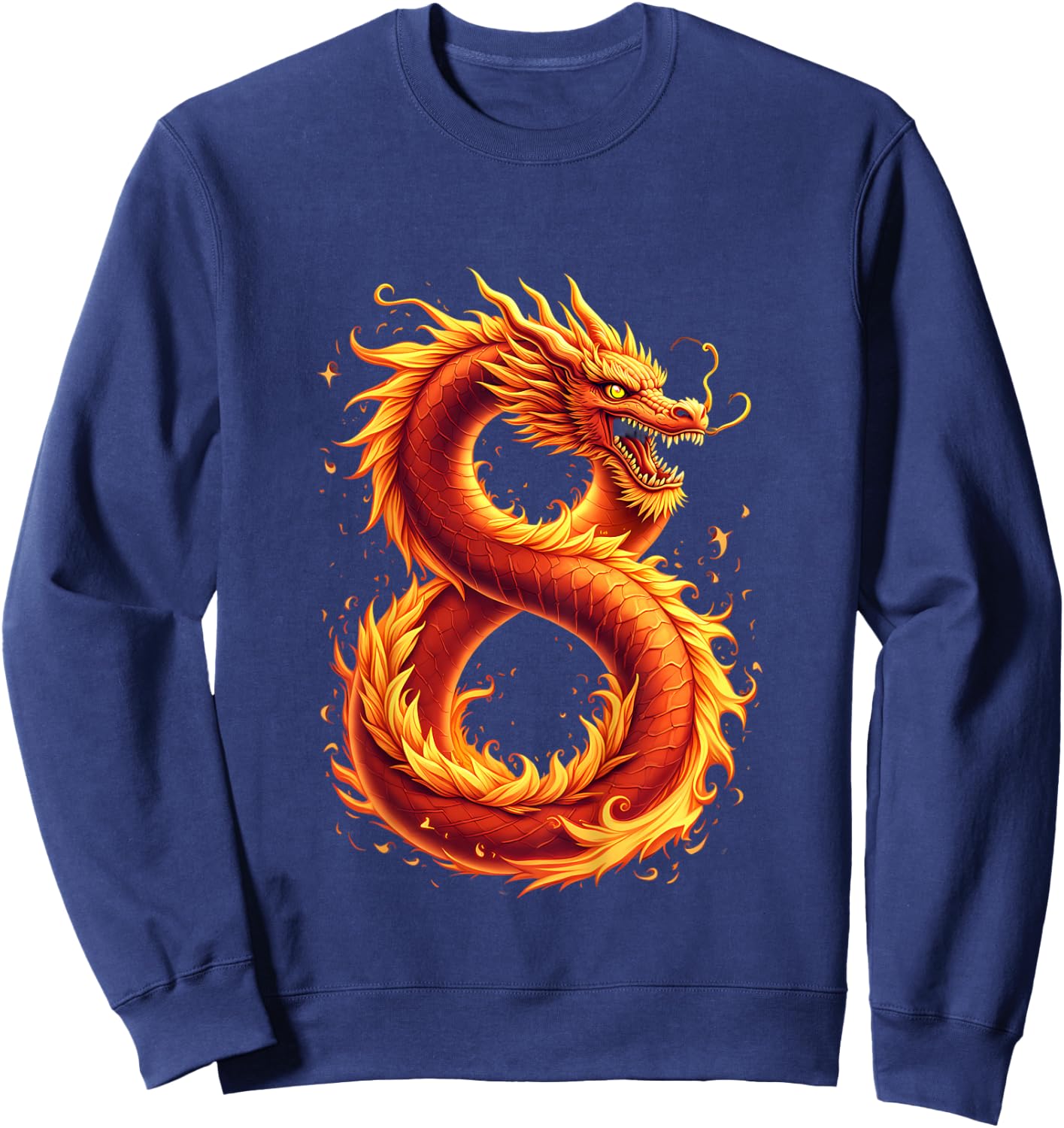 Kids Turning 8 Years Old Birthday, Boy Dragon 8th Bday Girl Sweatshirt - Sweatshirt | Navy