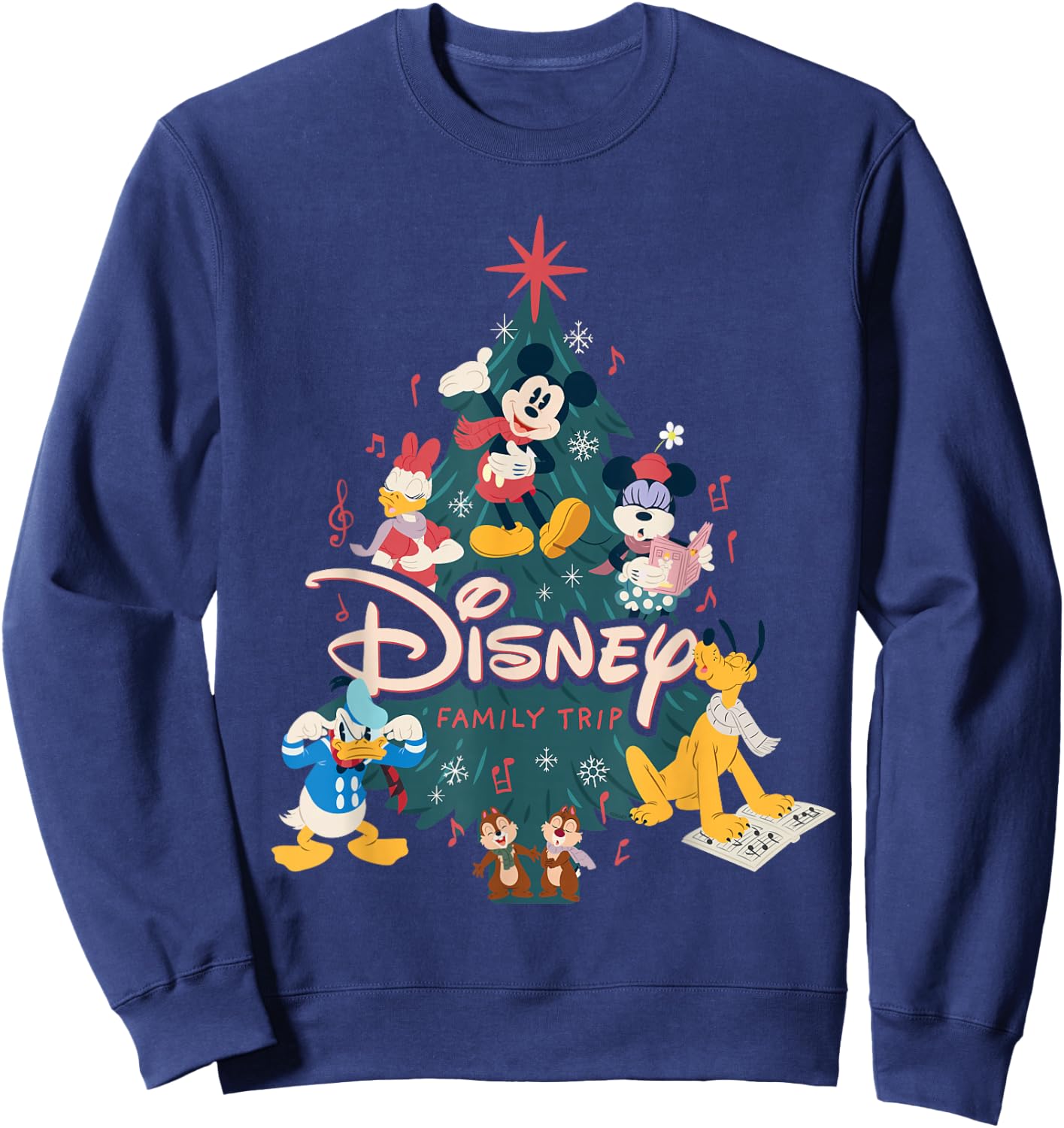 Disney Mickey & Friends Carols Christmas Holiday Family Trip Sweatshirt - Sweatshirt | Navy