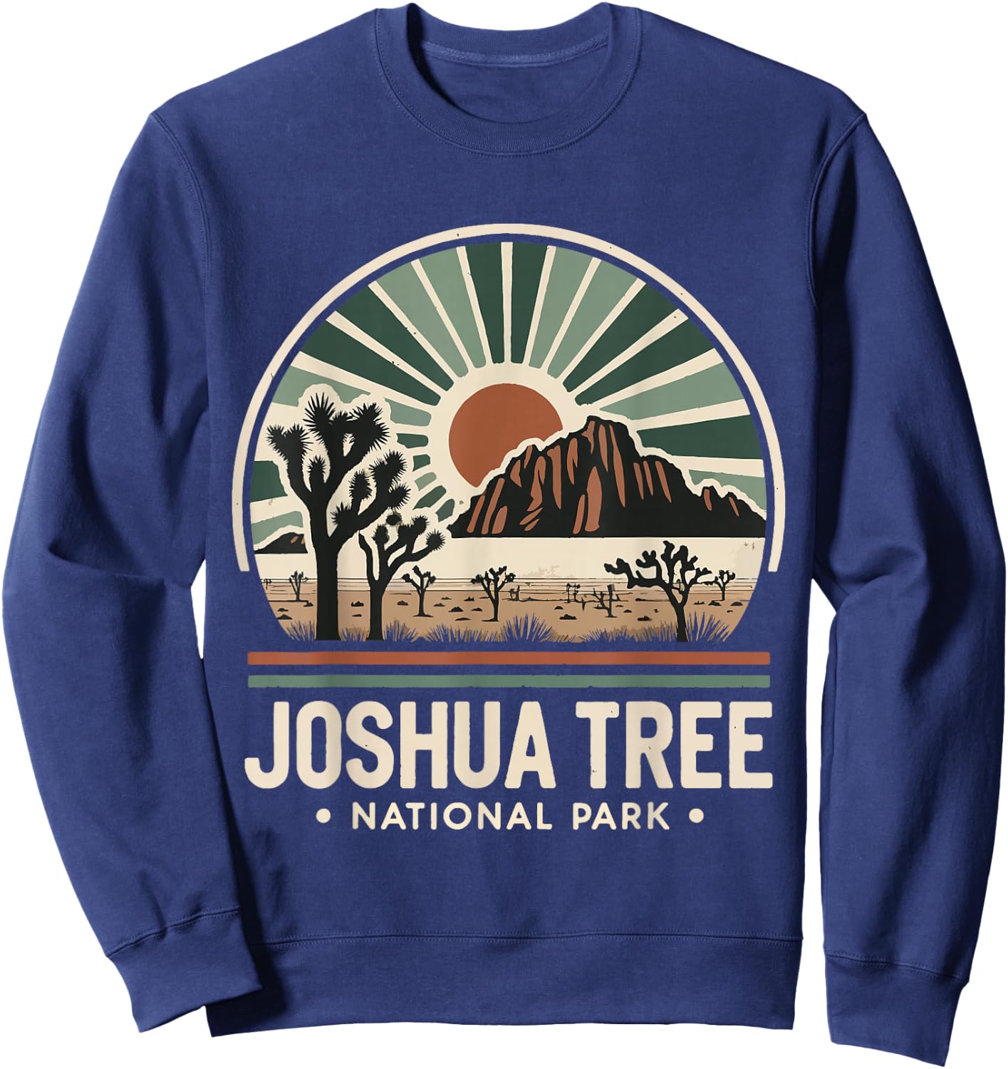 Joshua Tree National Park Retro Vintage Hike Camping Outdoor Sweatshirt - Sweatshirt | Navy