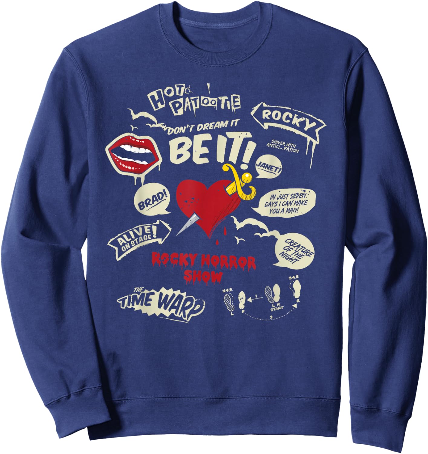 Rocky Horror Show Icons And Quotes Sweatshirt - Sweatshirt | Navy