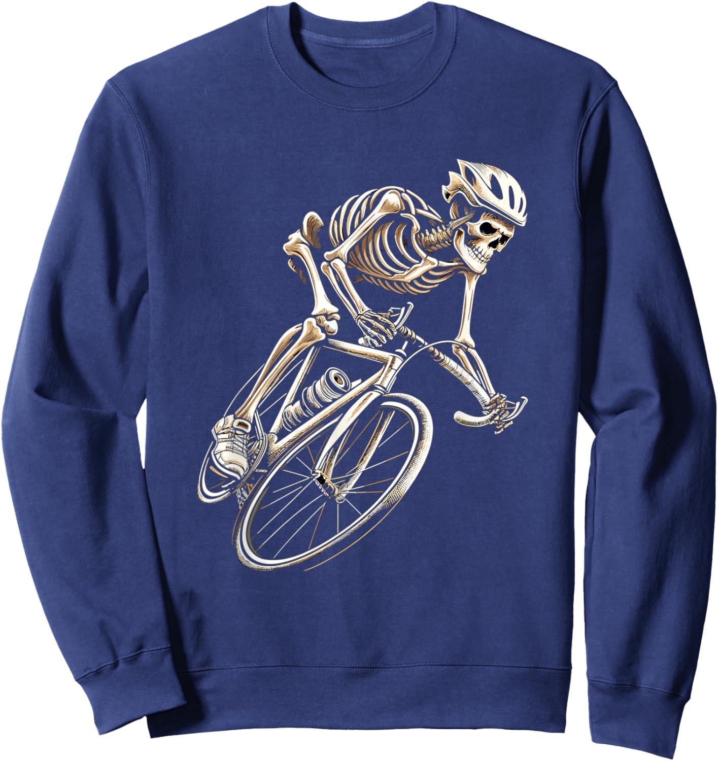 Skeleton Cycling Bike Halloween Bicycle Biking Sweatshirt - Sweatshirt | Navy