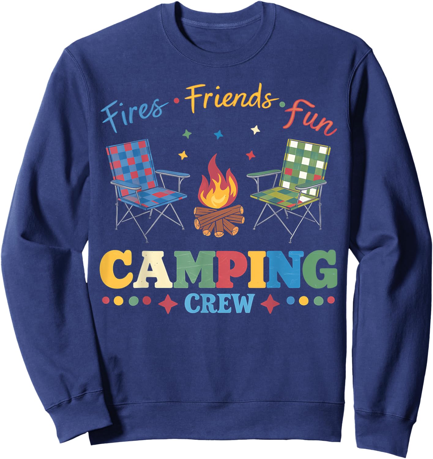 Camping Crew Family Friends Girls Kids Summer Vibes Camper Sweatshirt - Sweatshirt | Navy