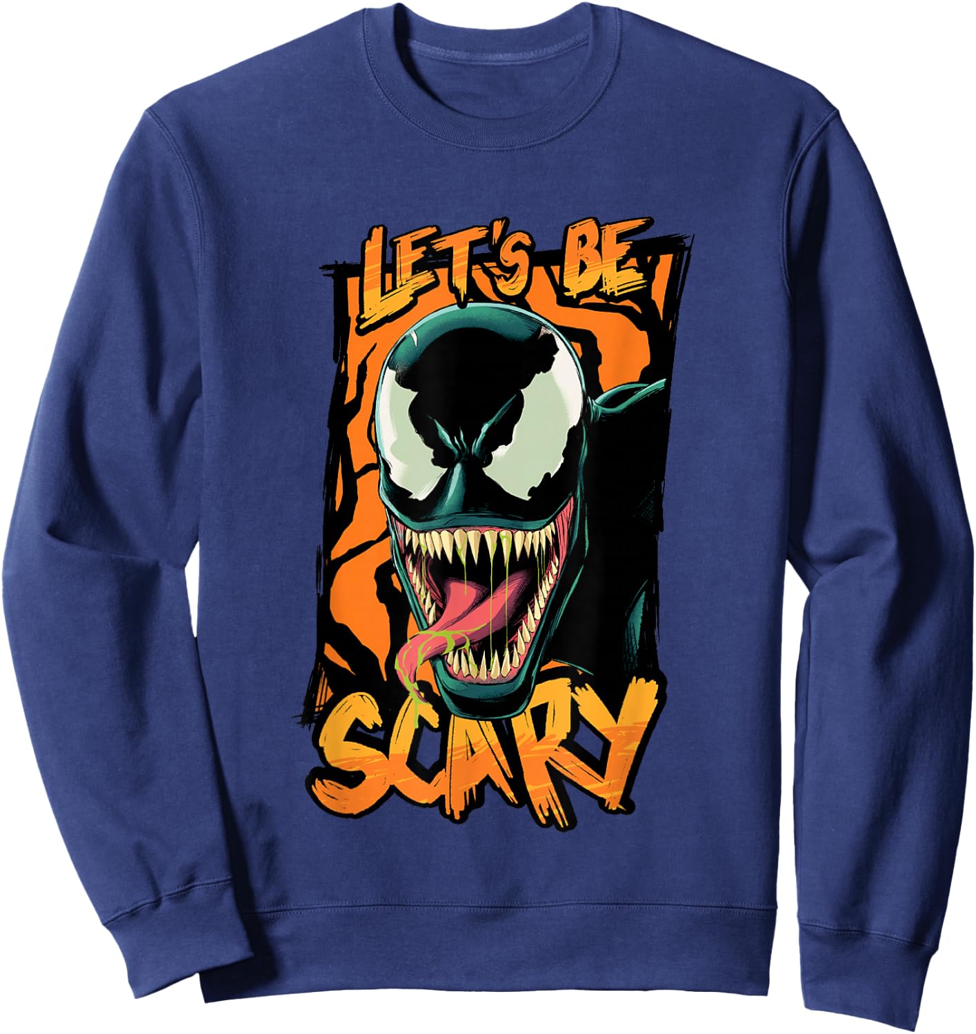 Marvel Classic Halloween Let's Be Scary Venom Portrait Sweatshirt - Sweatshirt | Navy