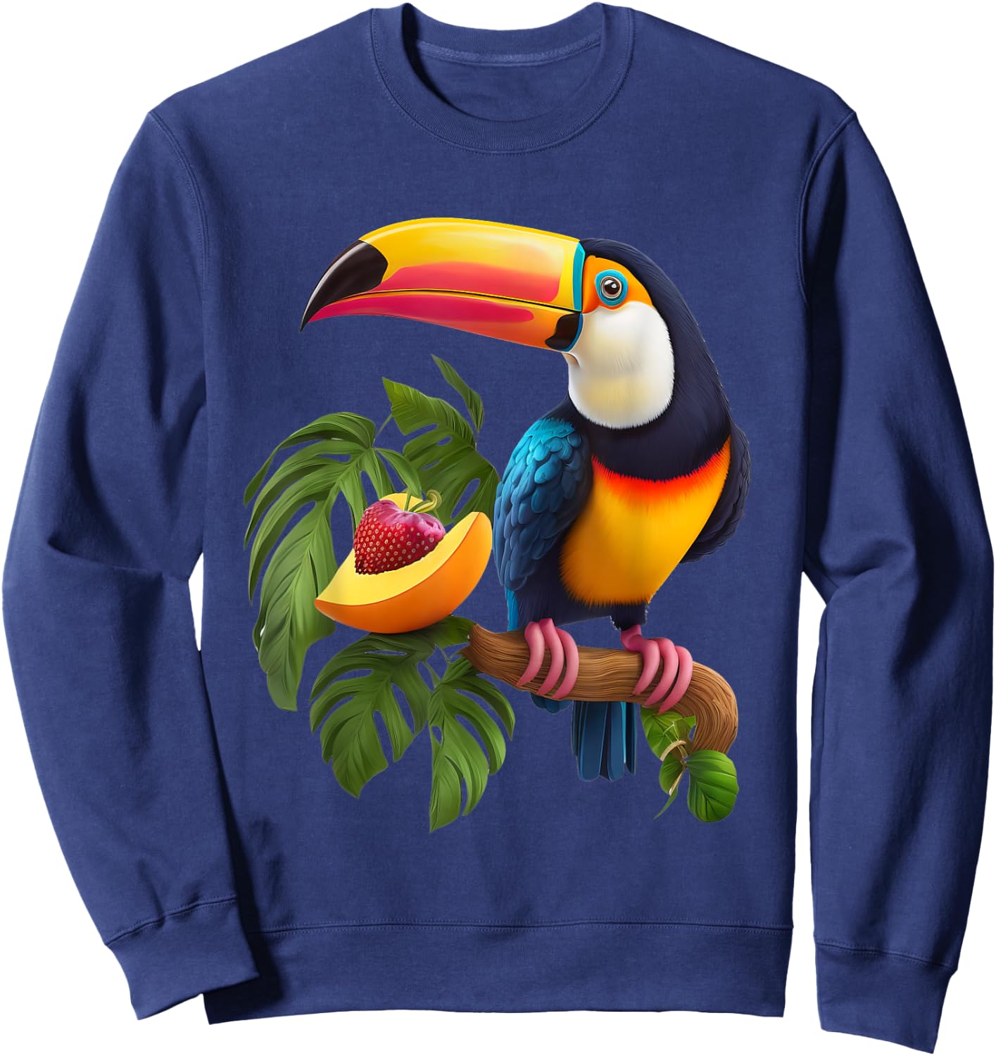 Colorful Toucan For Bird Lovers On A Branch In The Wild Sweatshirt - Sweatshirt | Navy
