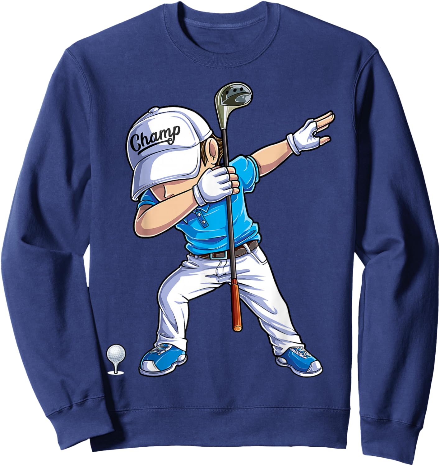 Dabbing Golf Player Golfer Golfing Funny Kids Boys Dab Dance Sweatshirt - Sweatshirt | Navy