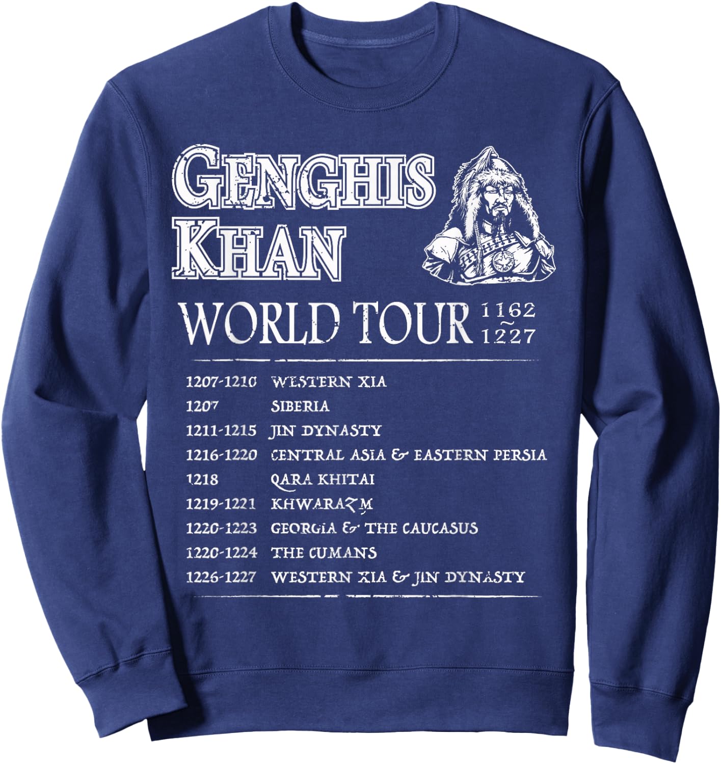 World Tour: Genghis Khan - Historic Mongolian Empire Sweatshirt - Sweatshirt | Navy