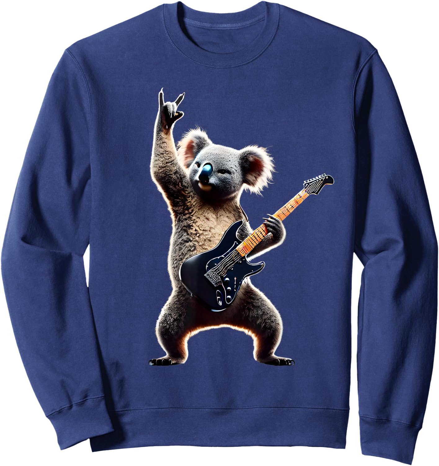 Rock Koala With Electric Guitar Music Koalas Sweatshirt - Sweatshirt | Navy