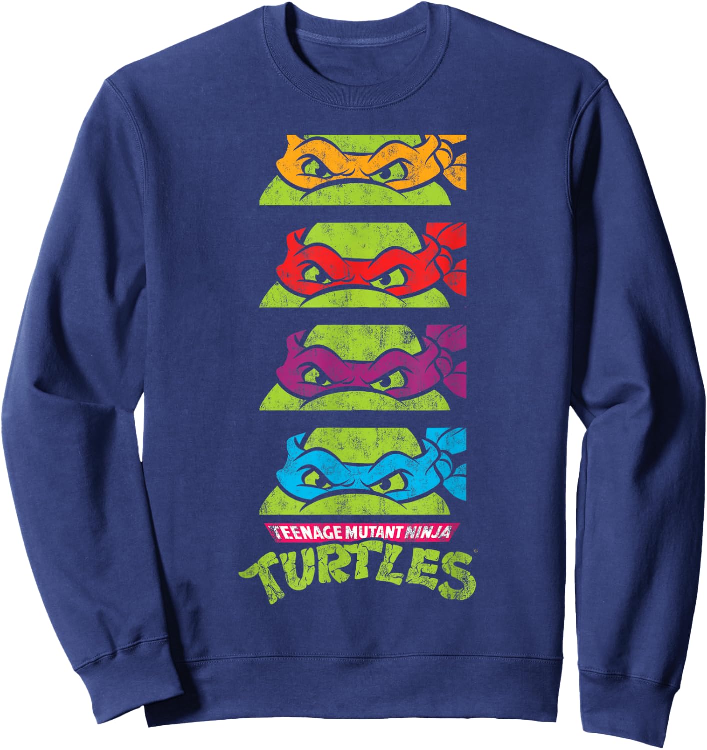 Teenage Mutant Ninja Turtles Paneled Faces Sweatshirt - Sweatshirt | Navy