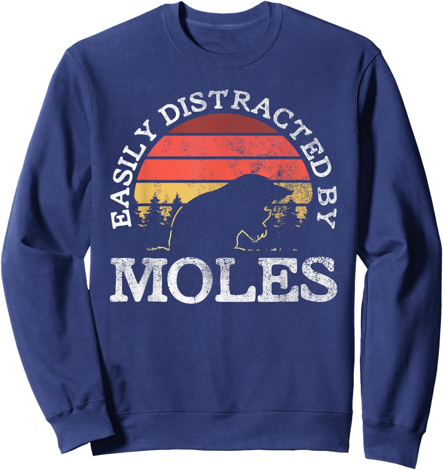 Moles Wild Animals Animals Cute Rodents Sweatshirt - Sweatshirt | Navy