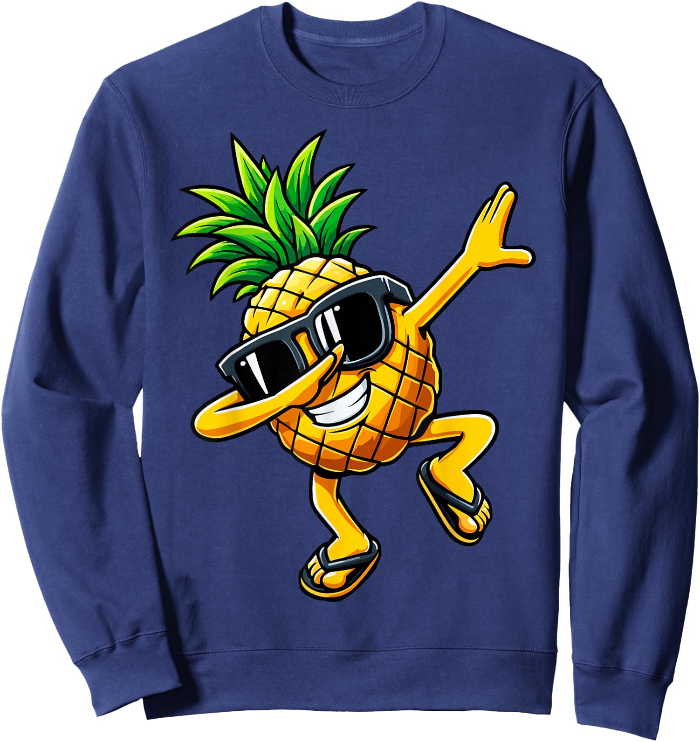 Dabbing Pineapple Sunglasses Hawaiian Aloha Beaches Hawaii Sweatshirt - Sweatshirt | Navy
