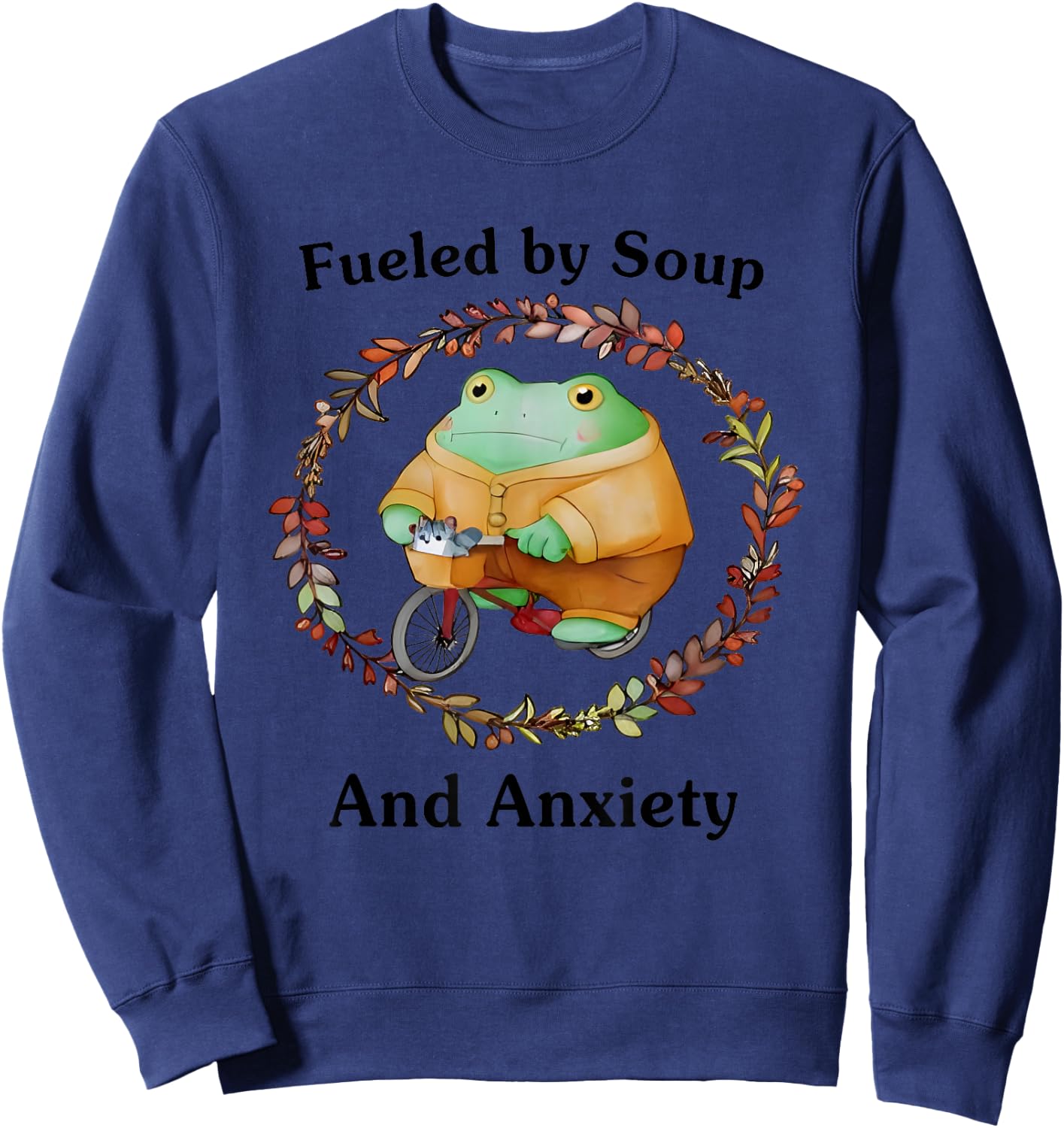 Fueled By Soup And Anxiety Sweatshirt - Sweatshirt | Navy